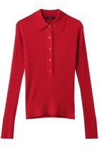 【イレーヴ/YLEVE】のウール シルク カシミア リブ ニット ポロ レッド|ID: prp329100004847080 ipo3291000000036092542