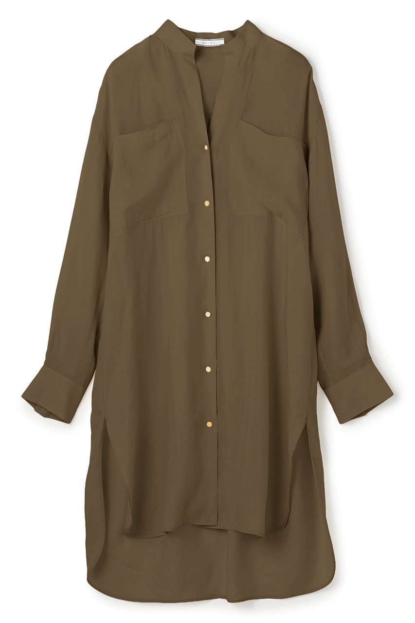 【ベイジ,/BEIGE,】のPAULINE / リネンヴィスコースオーバーサイズロングシャツ インテリア・キッズ・メンズ・レディースファッション・服の通販 founy(ファニー) ファッション Fashion レディースファッション Fashion for Women トップス・カットソー Cut & Sew Tops シャツ・ブラウス・オフィスカジュアル Elegant Blouses & Button-Ups 2026年 2026 スリーブ Sleeve, Long Sleeve / Short Sleeve ポケット Pocket, Pocket Detail ロング Long, Long-Length 夏 Summer 春 Spring S/S・春夏 SS, Spring/Summer, Warm Season 羽織 Haori, Light Jacket Khaki|ID: prp329100004847102 ipo3291000000035398022