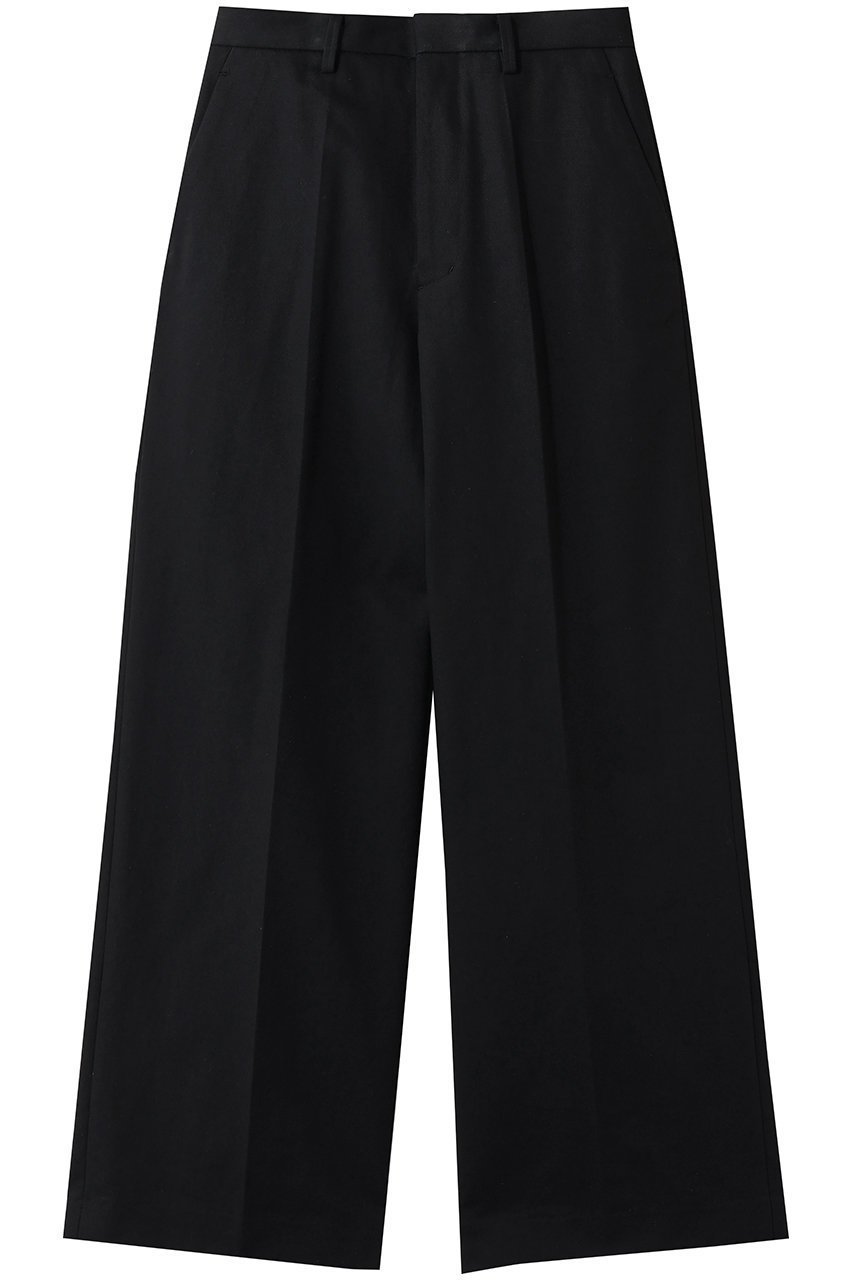 【イレーヴ/YLEVE】のFINX COTTON チノ パンツ インテリア・キッズ・メンズ・レディースファッション・服の通販 founy(ファウニー) 　ファッション　Fashion　レディースファッション　Fashion for Women　パンツ　Pants & Trousers　なめらか　Smooth, Silky Texture　ストレート　Straight, Straight Cut　バランス　Balance, Style Balance　ワイド　Wide, Wide Fit　ブラック|ID: prp329100004847105 ipo3291000000036891628