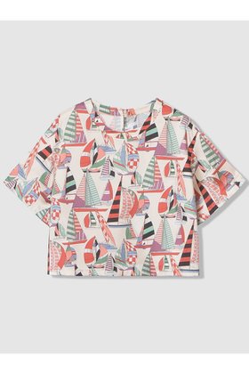 【アルアバイル/allureville】 【LOULOU WILLOUGHBY】RATTI マリーナプリント Tブラウス人気、トレンドファッション・服の通販 founy(ファニー) ファッション Fashion レディースファッション Fashion for Women トップス・カットソー Cut & Sew Tops シャツ・ブラウス・オフィスカジュアル Elegant Blouses & Button-Ups 2026年 2026 ショート Short, Short Length スリーブ Sleeve, Long Sleeve / Short Sleeve バランス Balance, Style Balance プリント Print, Printed Pattern モチーフ Motif, Design Theme 今季 This Season, Current Season 夏 Summer 春 Spring S/S・春夏 SS, Spring/Summer, Warm Season |ID:prp329100004847109