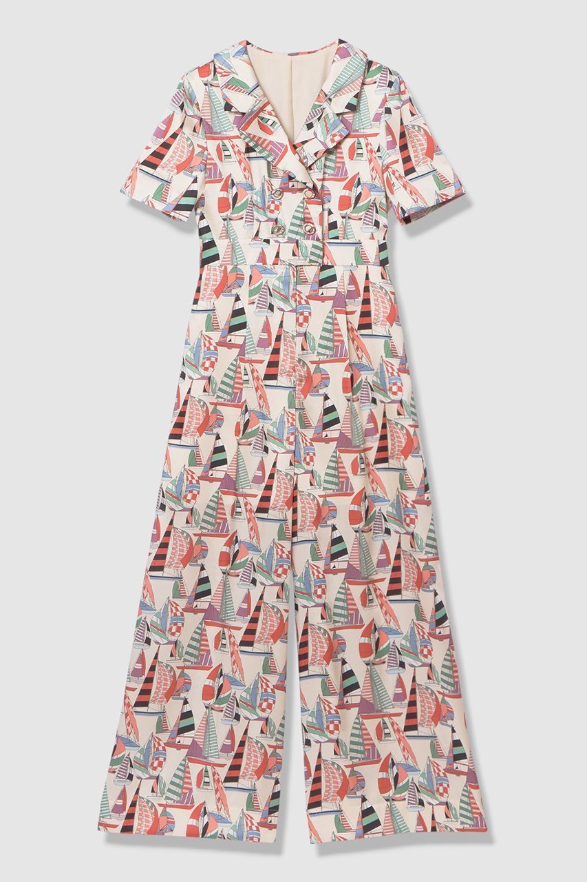 【アルアバイル/allureville】の【LOULOU WILLOUGHBY】RATTI マリーナプリントオールインワン インテリア・キッズ・メンズ・レディースファッション・服の通販 founy(ファニー) 　ファッション　Fashion　レディースファッション　Fashion for Women　パンツ　Pants & Trousers　フェミニン　Feminine, Girly　プリント　Print, Printed Pattern　マニッシュ　Mannish, Boyish　ロンパース　Romper, Jumpsuit　マルチ|ID: prp329100004847111 ipo3291000000036952380