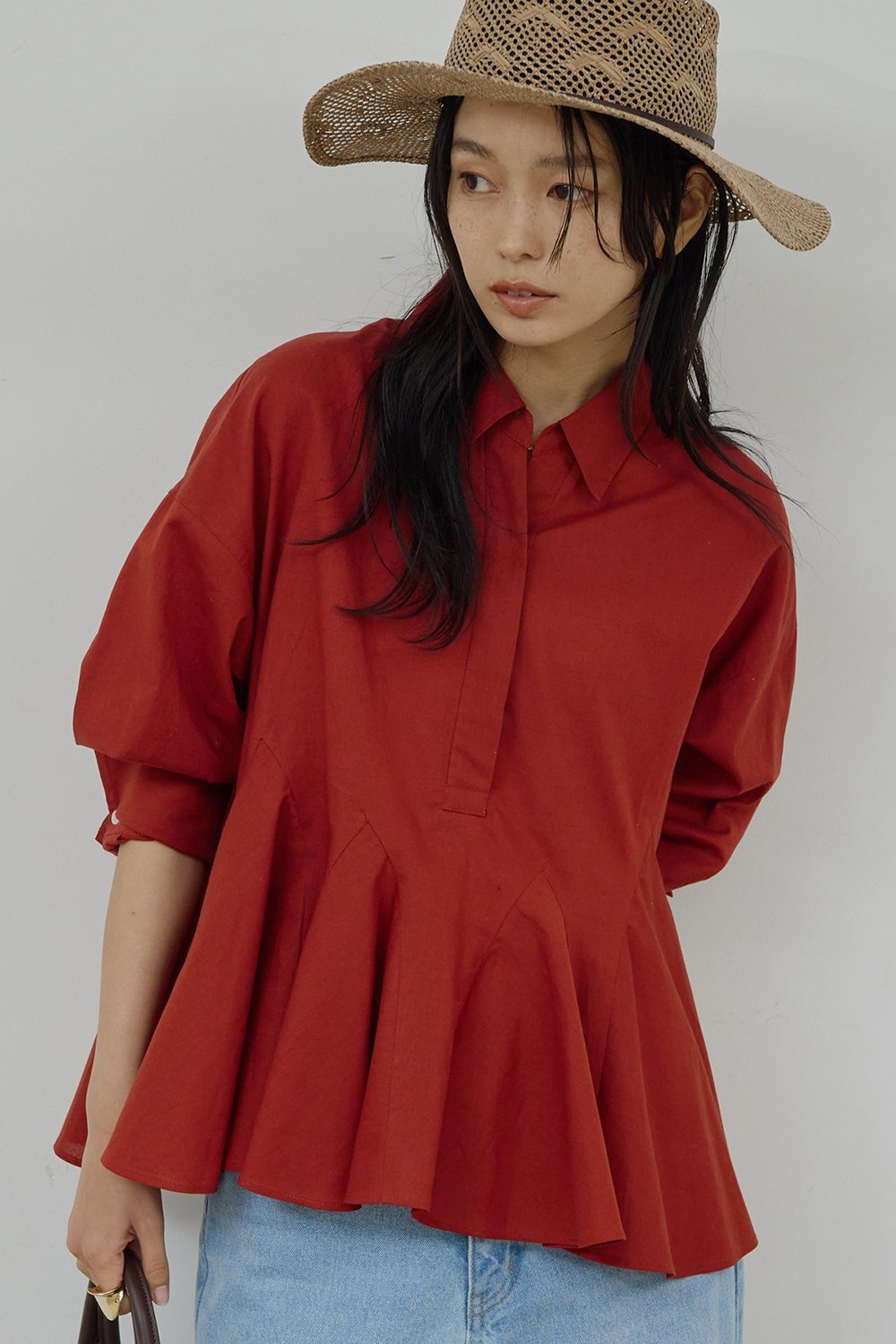 【ガリャルダガランテ/GALLARDAGALANTE】のフレアブラウス 人気、トレンドファッション・服の通販 founy(ファニー) 　ファッション　Fashion　レディースファッション　Fashion for Women　トップス・カットソー　Cut & Sew Tops　シャツ・ブラウス・オフィスカジュアル　Elegant Blouses & Button-Ups　2026年　2026　スリーブ　Sleeve, Long Sleeve / Short Sleeve　デニム　Denim, Jeans Material　フレア　Flare, Flared　ボトム　Bottoms, Lower Wear　ロング　Long, Long-Length　エレガント 上品　Elegant　夏　Summer　春　Spring　S/S・春夏　SS, Spring/Summer, Warm Season　other-7|ID: prp329100004847121 ipo3291000000035470918