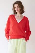 【マルティニーク/martinique】のブライトコットンシルクVネックニット 人気、トレンドファッション・服の通販 founy(ファニー) ファッション Fashion レディースファッション Fashion for Women トップス・カットソー Cut & Sew Tops ニット Knit Tops & Sweaters カジュアルプルオーバー・ニットトップス Pullovers & Knit Tops / Casual Pullovers Vネックトップス V-Neck Tops / V-Cut Neckline Shirts 2026年 2026 おすすめ Recommended / Our Picks カットソー Cut and Sewn Top キャミソール Camisole, Spaghetti Strap Top シルク Silk, 100% Silk シンプル Simple, Minimal スリット Slit, Slit Detail フェミニン Feminine, Girly レース Lace, Lace Fabric エレガント 上品 Elegant 夏 Summer 春 Spring S/S・春夏 SS, Spring/Summer, Warm Season thumbnail レッド|ID: prp329100004847124 ipo3291000000035398254