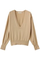 【マルティニーク/martinique】のブライトコットンシルクVネックニット ベージュ|ID: prp329100004847124 ipo3291000000036377560