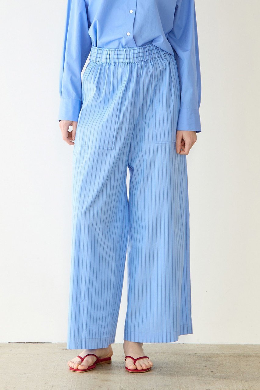 【マルティニーク/martinique】のウェザークロス/ストライプパジャマパンツ(セットアップ可) インテリア・キッズ・メンズ・レディースファッション・服の通販 founy(ファニー) 　ファッション　Fashion　レディースファッション　Fashion for Women　セットアップ　Matching Sets　レディースパンツ・ボトムス　Pants & Trousers / Bottoms　パンツ　Pants & Trousers　2026年　2026　おすすめ　Recommended / Our Picks　なめらか　Smooth, Silky Texture　ストライプ　Stripe, Striped Pattern　ストレート　Straight, Straight Cut　セットアップ　Set-Up, Coordinated Outfit　パジャマ　Pajamas, Sleepwear　ボトム　Bottoms, Lower Wear　ポケット　Pocket, Pocket Detail　夏　Summer　春　Spring　S/S・春夏　SS, Spring/Summer, Warm Season　ブルーストライプ|ID: prp329100004847129 ipo3291000000035398297