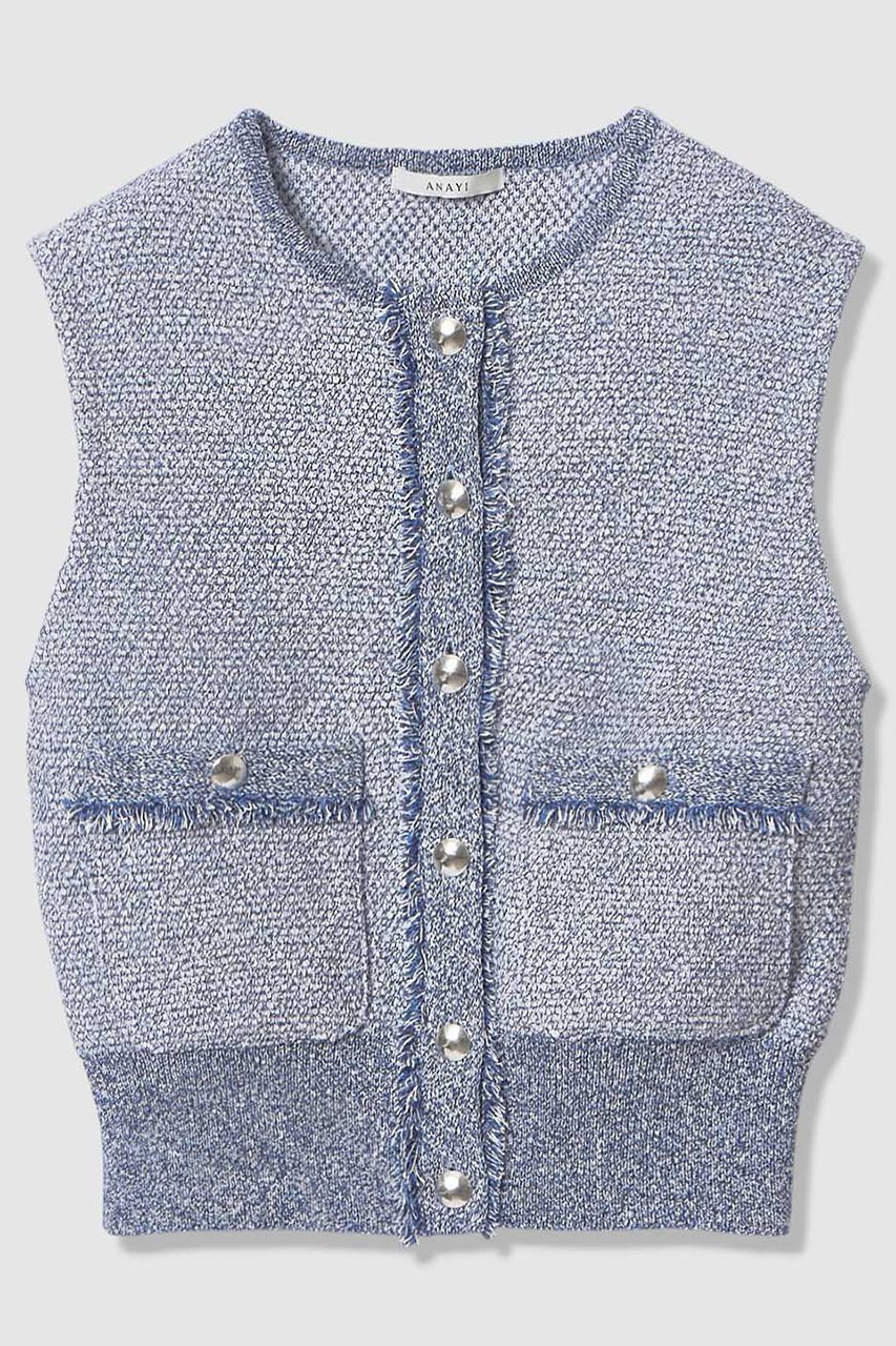 【アナイ/ANAYI】のミックスツイードジレ インテリア・キッズ・メンズ・レディースファッション・服の通販 founy(ファニー) ファッション Fashion レディースファッション Fashion for Women アウター Coat / Outerwear Collection レディースジャケット・軽アウター Jackets 2026年 2026 ジャケット Jacket, Outerwear ツイード Twill, Twill Weave フリンジ Fringe, Tassel ブルゾン Blouson, Bomber Jacket ベスト Vest, Waistcoat ポケット Pocket, Pocket Detail ミックス Mix, Mixed Style ワイド Wide, Wide Fit 夏 Summer 春 Spring S/S・春夏 SS, Spring/Summer, Warm Season ブルー|ID: prp329100004847137 ipo3291000000035398359