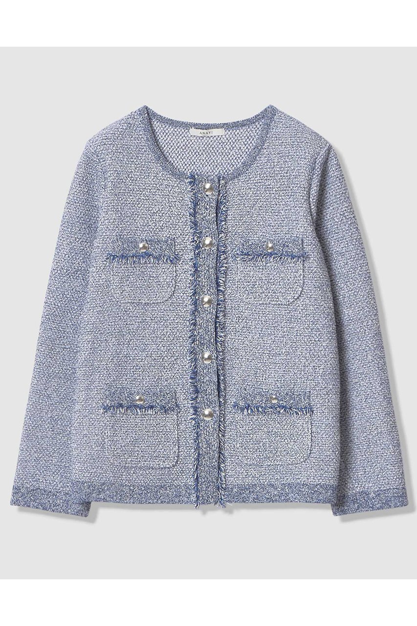 【アナイ/ANAYI】のミックスツイード ジャケットカーディガン インテリア・キッズ・メンズ・レディースファッション・服の通販 founy(ファニー) ファッション Fashion レディースファッション Fashion for Women アウター Coat / Outerwear Collection 2026年 2026 カーディガン Cardigan, Knitwear ジャケット Jacket, Outerwear ツイード Twill, Twill Weave フリンジ Fringe, Tassel ポケット Pocket, Pocket Detail ミックス Mix, Mixed Style エレガント 上品 Elegant 夏 Summer 春 Spring S/S・春夏 SS, Spring/Summer, Warm Season ブルー|ID: prp329100004847138 ipo3291000000035398369