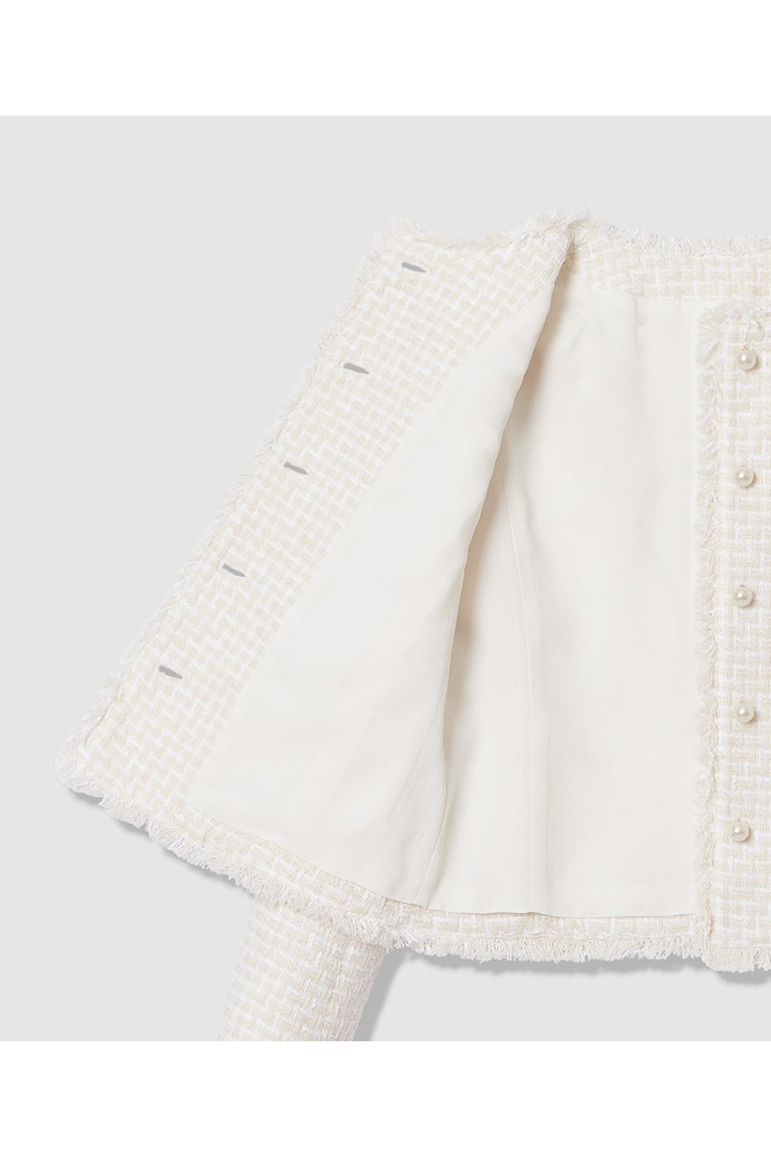 【アナイ/ANAYI】の【セットアップ対象商品】ソフトベージュツイードクルー ジャケット 人気、トレンドファッション・服の通販 founy(ファニー) 　ファッション　Fashion　レディースファッション　Fashion for Women　アウター　Coat / Outerwear Collection　レディースジャケット・軽アウター　Jackets　2026年　2026　おすすめ　Recommended / Our Picks　キュロット　Culottes, Wide Shorts　ジャケット　Jacket, Outerwear　セットアップ　Set-Up, Coordinated Outfit　ツイード　Twill, Twill Weave　パール　Pearl, Pearl Accent　フランス　France, French　フリンジ　Fringe, Tassel　夏　Summer　春　Spring　S/S・春夏　SS, Spring/Summer, Warm Season　other-6|ID: prp329100004847139 ipo3291000000035398383