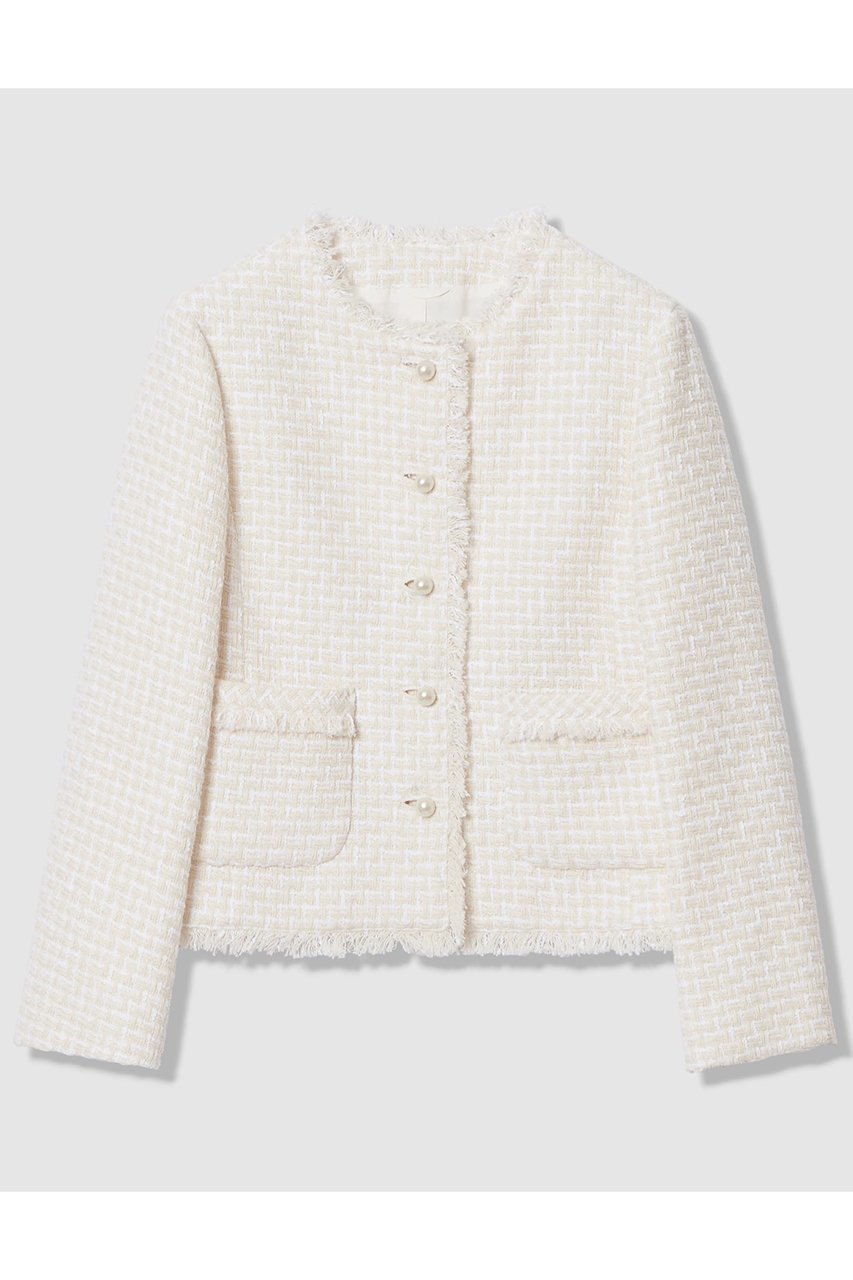 【アナイ/ANAYI】の【セットアップ対象商品】ソフトベージュツイードクルー ジャケット インテリア・キッズ・メンズ・レディースファッション・服の通販 founy(ファニー) 　ファッション　Fashion　レディースファッション　Fashion for Women　アウター　Coat / Outerwear Collection　レディースジャケット・軽アウター　Jackets　おすすめ　Recommended / Our Picks　キュロット　Culottes, Wide Shorts　ジャケット　Jacket, Outerwear　セットアップ　Set-Up, Coordinated Outfit　ツイード　Twill, Twill Weave　パール　Pearl, Pearl Accent　フランス　France, French　フリンジ　Fringe, Tassel　ベージュ|ID: prp329100004847139 ipo3291000000036952484