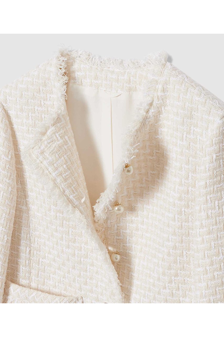 【アナイ/ANAYI】の【セットアップ対象商品】ソフトベージュツイードクルー ジャケット 人気、トレンドファッション・服の通販 founy(ファニー) 　ファッション　Fashion　レディースファッション　Fashion for Women　アウター　Coat / Outerwear Collection　レディースジャケット・軽アウター　Jackets　おすすめ　Recommended / Our Picks　キュロット　Culottes, Wide Shorts　ジャケット　Jacket, Outerwear　セットアップ　Set-Up, Coordinated Outfit　ツイード　Twill, Twill Weave　パール　Pearl, Pearl Accent　フランス　France, French　フリンジ　Fringe, Tassel　other-3|ID: prp329100004847139 ipo3291000000036952488