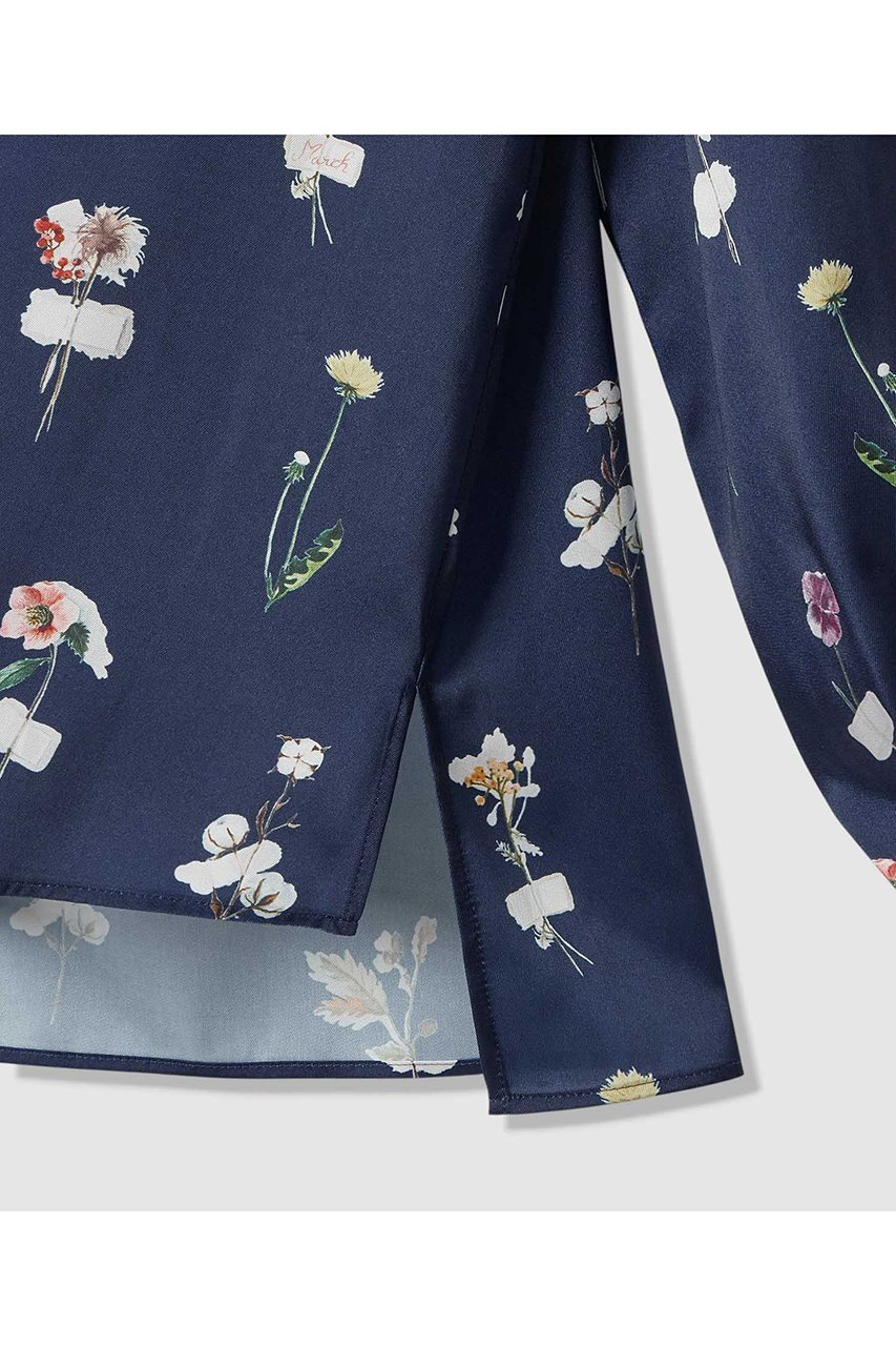 【アナイ/ANAYI】のボタニカルサテンプリントスカーフタイ ブラウス 人気、トレンドファッション・服の通販 founy(ファニー) 　ファッション　Fashion　レディースファッション　Fashion for Women　トップス・カットソー　Cut & Sew Tops　シャツ・ブラウス・オフィスカジュアル　Elegant Blouses & Button-Ups　2026年　2026　ショルダー　Shoulder, Shoulder Strap　シンプル　Simple, Minimal　スカーフ　Scarf, Neckwear　スタンド　Stand Collar, Upright Stand　スリーブ　Sleeve, Long Sleeve / Short Sleeve　ドロップ　Drop Shoulder, Dropped Style　プリント　Print, Printed Pattern　ボタニカル　Botanical, Floral Pattern　モチーフ　Motif, Design Theme　リラックス　Relax, Relaxed Fit　ロング　Long, Long-Length　夏　Summer　春　Spring　S/S・春夏　SS, Spring/Summer, Warm Season　other-5|ID: prp329100004847140 ipo3291000000036142936