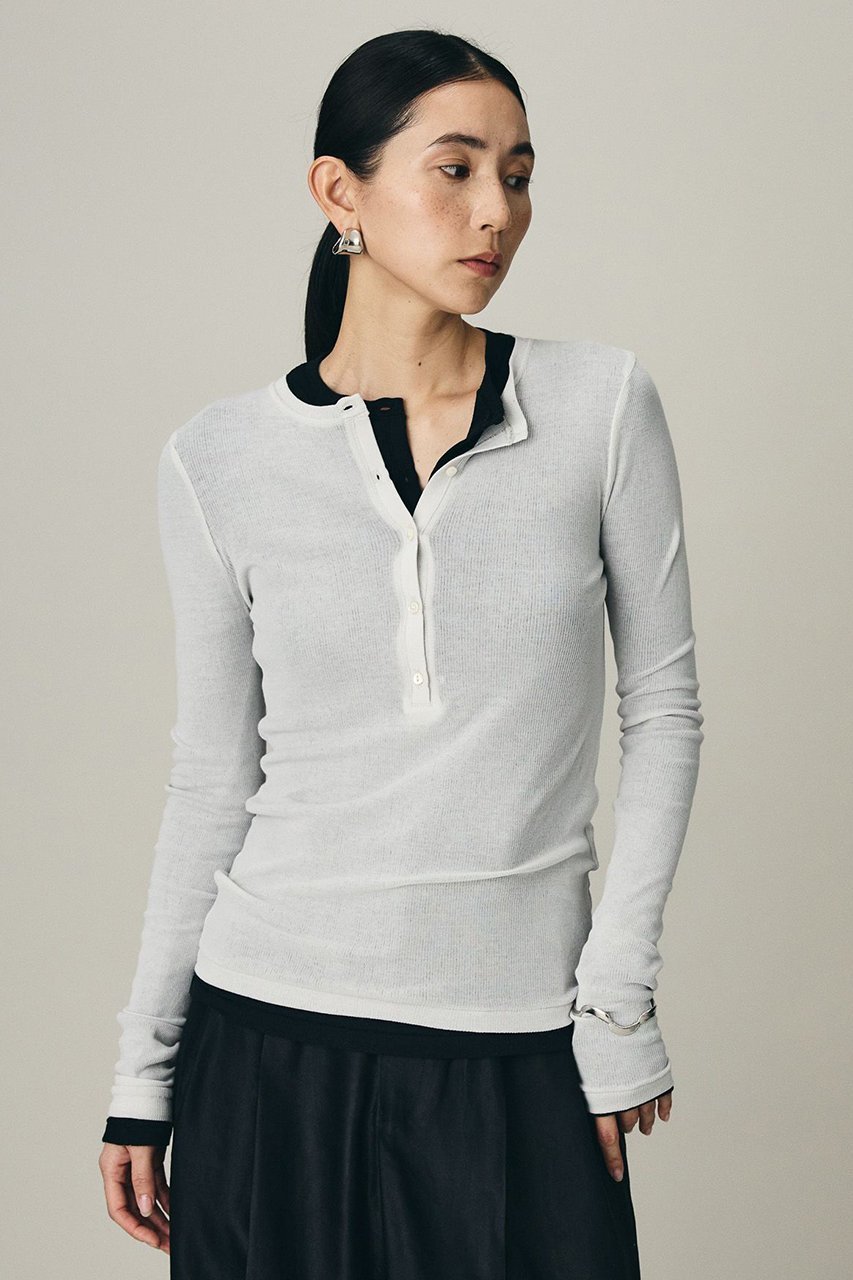 【カオス/Chaos】の【WHY NOT NOW】ローワヘンリープルオーバー インテリア・キッズ・メンズ・レディースファッション・服の通販 founy(ファニー) ファッション Fashion レディースファッション Fashion for Women トップス・カットソー Cut & Sew Tops シャツ・ブラウス・オフィスカジュアル Elegant Blouses & Button-Ups ロングTシャツ・Tシャツ Longline T-Shirts & Tees カジュアルプルオーバー・ニットトップス Pullovers & Knit Tops / Casual Pullovers カットソー・ベーシックTシャツ Cut-and-Sewn Tops / Stretch Tees & Basics 2026年 2026 なめらか Smooth, Silky Texture インナー Innerwear スリーブ Sleeve, Long Sleeve / Short Sleeve テレコ Ribbed, Rib Stitch ロング Long, Long-Length 夏 Summer 春 Spring S/S・春夏 SS, Spring/Summer, Warm Season ホワイト|ID: prp329100004847146 ipo3291000000035458878