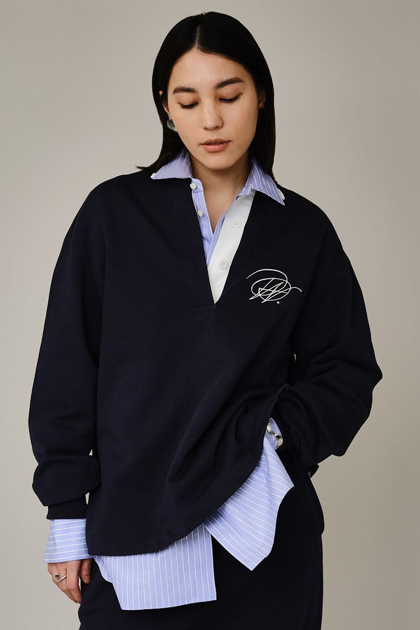 【カオス/Chaos】の【WHY NOT NOW】クラヴスキッパープルオーバー インテリア・キッズ・メンズ・レディースファッション・服の通販 founy(ファニー) 　ファッション　Fashion　レディースファッション　Fashion for Women　トップス・カットソー　Cut & Sew Tops　シャツ・ブラウス・オフィスカジュアル　Elegant Blouses & Button-Ups　ロングTシャツ・Tシャツ　Longline T-Shirts & Tees　カジュアルプルオーバー・ニットトップス　Pullovers & Knit Tops / Casual Pullovers　カットソー・ベーシックTシャツ　Cut-and-Sewn Tops / Stretch Tees & Basics　春　Spring　スキッパー　Skipper, Open Collar　スリーブ　Sleeve, Long Sleeve / Short Sleeve　フォルム　Silhouette, Form　モダン　Modern, Contemporary　ループ　Loop, Loop Knit　ロング　Long, Long-Length　S/S・春夏　SS, Spring/Summer, Warm Season　夏　Summer　2026年　2026　ネイビー|ID: prp329100004847147 ipo3291000000035398452