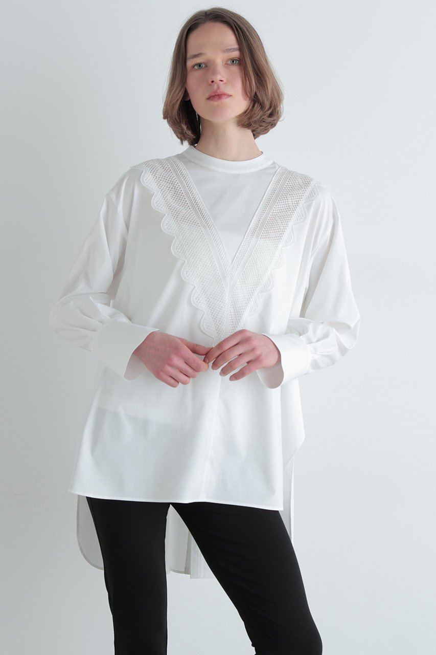 【ル フィル/LE PHIL】のレース切り替えブラウス 人気、トレンドファッション・服の通販 founy(ファニー) ファッション Fashion レディースファッション Fashion for Women トップス・カットソー Cut & Sew Tops シャツ・ブラウス・オフィスカジュアル Elegant Blouses & Button-Ups スリーブ Sleeve, Long Sleeve / Short Sleeve バランス Balance, Style Balance パターン Pattern, Design Print ビッグ Big, Oversized レース Lace, Lace Fabric ロング Long, Long-Length ワーク Workwear, Utility Style 春 Spring 羽織 Haori, Light Jacket other-2|ID: prp329100004847235 ipo3291000000035922125