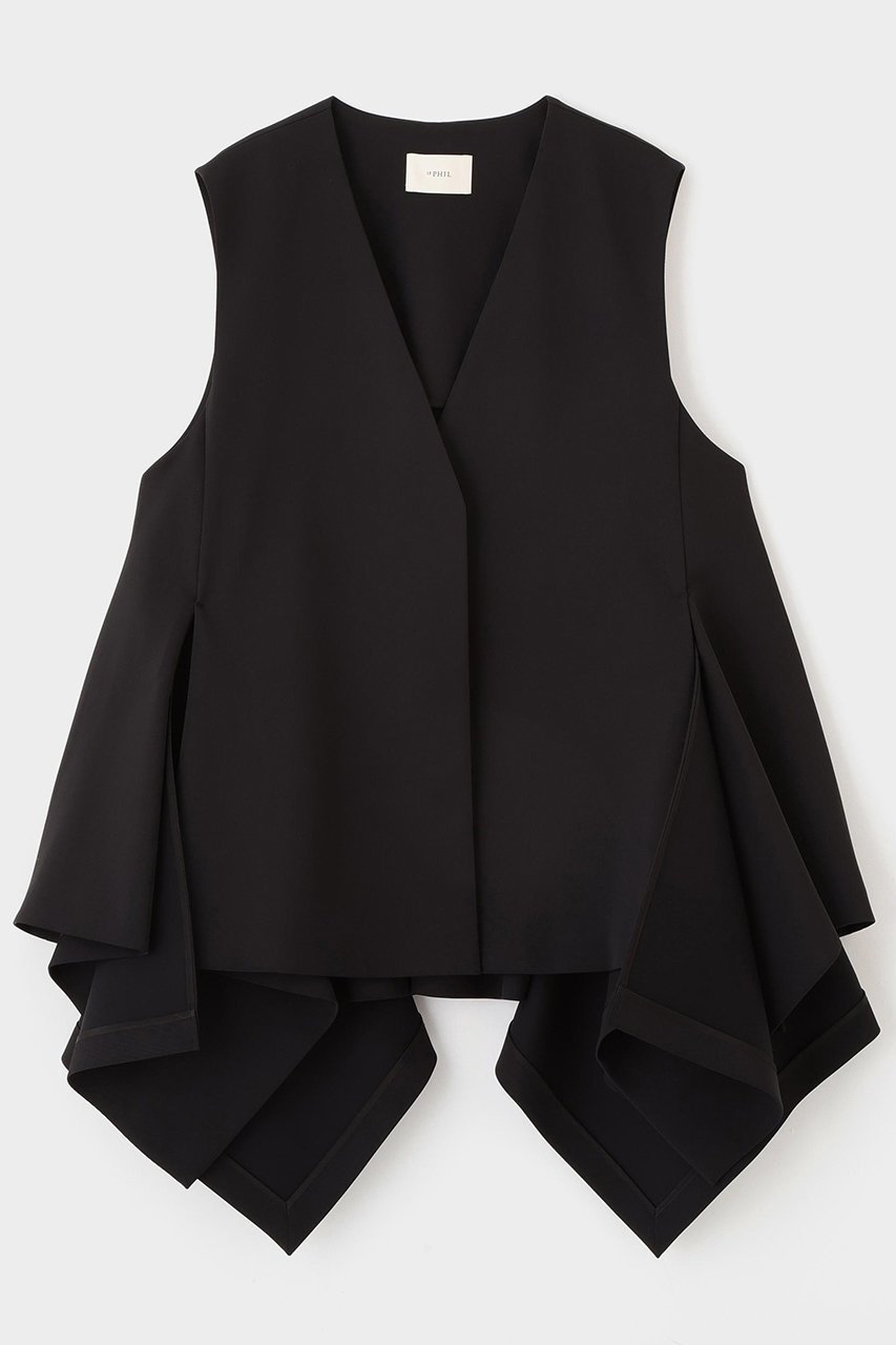 【ル フィル/LE PHIL】のドライツイルランダムヘムジレ インテリア・キッズ・メンズ・レディースファッション・服の通販 founy(ファニー) 　ファッション　Fashion　レディースファッション　Fashion for Women　アウター　Coat / Outerwear Collection　レディースジャケット・軽アウター　Jackets　ジャケット　Jacket, Outerwear　スタンダード　Standard, Basic　ストレッチ　Stretch, Stretchy Fabric　パターン　Pattern, Design Print　フェミニン　Feminine, Girly　ブラック|ID: prp329100004847247 ipo3291000000036837722