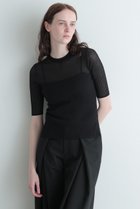 【ル フィル/LE PHIL】のシアーニット半袖 ブラック|ID: prp329100004847257 ipo3291000000035853478