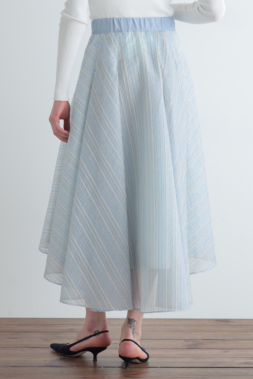 【ル フィル/LE PHIL】のストライプタックスカート 人気、トレンドファッション・服の通販 founy(ファニー) 　ファッション　Fashion　レディースファッション　Fashion for Women　スカート　Skirts　ロングスカート　Long Skirts / Maxi & Midi Skirts　シアー　Sheer, See-Through　ジャカード／ジャガード　Jacquard, Woven Pattern　ビッグ　Big, Oversized　フレア　Flare, Flared　ヘムライン　Hemline, Bottom Cut　ロング　Long, Long-Length　エレガント 上品　Elegant　別注　Limited Edition, Custom Order　夏　Summer　春　Spring　S/S・春夏　SS, Spring/Summer, Warm Season　other-5|ID: prp329100004847265 ipo3291000000036209374
