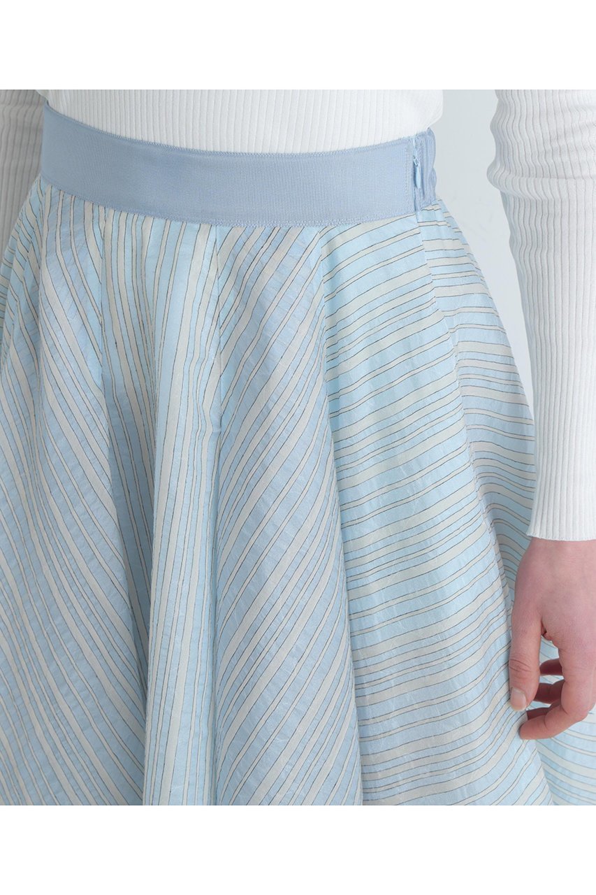 【ル フィル/LE PHIL】のストライプタックスカート 人気、トレンドファッション・服の通販 founy(ファニー) 　ファッション　Fashion　レディースファッション　Fashion for Women　スカート　Skirts　ロングスカート　Long Skirts / Maxi & Midi Skirts　シアー　Sheer, See-Through　ジャカード／ジャガード　Jacquard, Woven Pattern　ビッグ　Big, Oversized　フレア　Flare, Flared　ヘムライン　Hemline, Bottom Cut　ロング　Long, Long-Length　エレガント 上品　Elegant　別注　Limited Edition, Custom Order　夏　Summer　春　Spring　S/S・春夏　SS, Spring/Summer, Warm Season　other-6|ID: prp329100004847265 ipo3291000000036870392