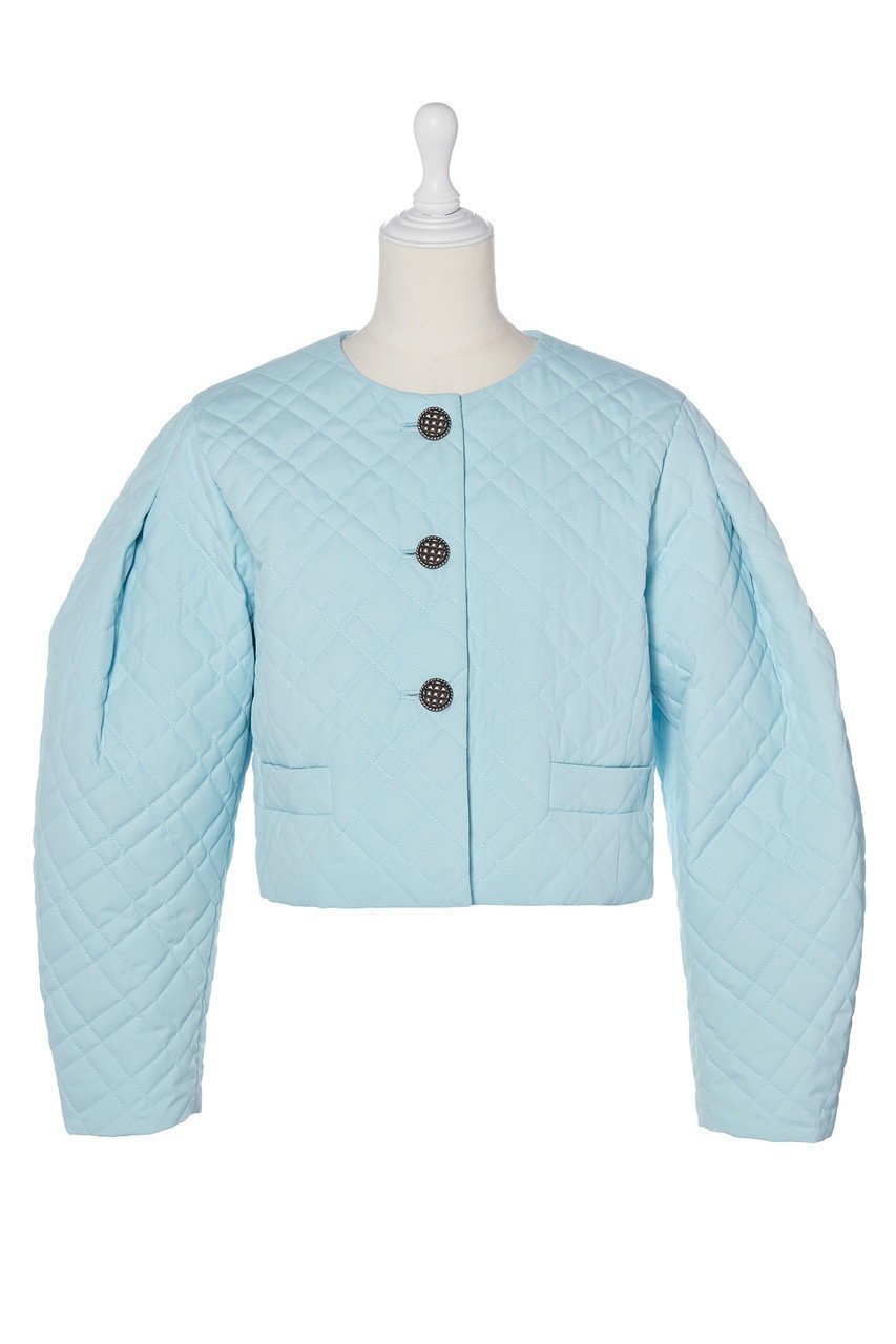 【デイジーリン/DAISY LIN】のキルティングジャケット “Cocoon Sleeve” インテリア・キッズ・メンズ・レディースファッション・服の通販 founy(ファニー) 　ファッション　Fashion　レディースファッション　Fashion for Women　アウター　Coat / Outerwear Collection　レディースジャケット・軽アウター　Jackets　エレガント 上品　Elegant　キルティング　Quilted, Quilting　コンパクト　Compact, Small Size　シンプル　Simple, Minimal　ジャケット　Jacket, Outerwear　バランス　Balance, Style Balance　フロント　Front, Front Design　ボトム　Bottoms, Lower Wear　メタル　Metal, Metal Parts　冬　Winter / This Winter　新作・新入荷　New Arrivals / New In　ライトブルー|ID: prp329100004847740 ipo3291000000035420287