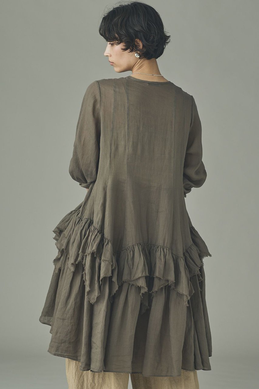 【カレンソロジー/Curensology】のラミーランダムフリルブラウス 人気、トレンドファッション・服の通販 founy(ファニー) 　ファッション　Fashion　レディースファッション　Fashion for Women　トップス・カットソー　Cut & Sew Tops　シャツ・ブラウス・オフィスカジュアル　Elegant Blouses & Button-Ups　2026年　2026　シアー　Sheer, See-Through　スリーブ　Sleeve, Long Sleeve / Short Sleeve　チュニック　Tunic, Long Top　バランス　Balance, Style Balance　フリル　Frill, Ruffle　ランダム　Random, Irregular　ロング　Long, Long-Length　エレガント 上品　Elegant　人気　Popular, Best Seller　夏　Summer　春　Spring　S/S・春夏　SS, Spring/Summer, Warm Season　other-4|ID: prp329100004847975 ipo3291000000035430093