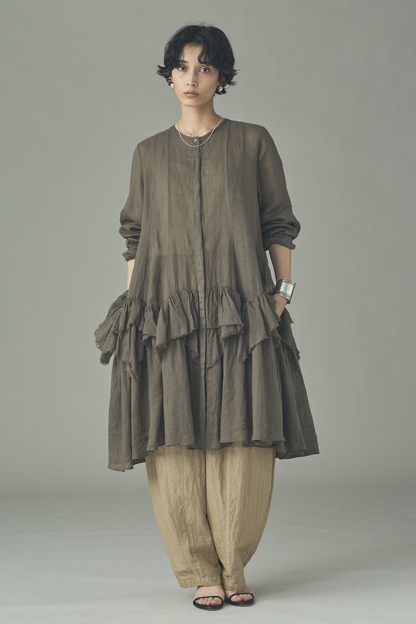 【カレンソロジー/Curensology】のラミーランダムフリルブラウス 人気、トレンドファッション・服の通販 founy(ファニー) 　ファッション　Fashion　レディースファッション　Fashion for Women　トップス・カットソー　Cut & Sew Tops　シャツ・ブラウス・オフィスカジュアル　Elegant Blouses & Button-Ups　2026年　2026　シアー　Sheer, See-Through　スリーブ　Sleeve, Long Sleeve / Short Sleeve　チュニック　Tunic, Long Top　バランス　Balance, Style Balance　フリル　Frill, Ruffle　ランダム　Random, Irregular　ロング　Long, Long-Length　エレガント 上品　Elegant　人気　Popular, Best Seller　夏　Summer　春　Spring　S/S・春夏　SS, Spring/Summer, Warm Season　other-5|ID: prp329100004847975 ipo3291000000035430097