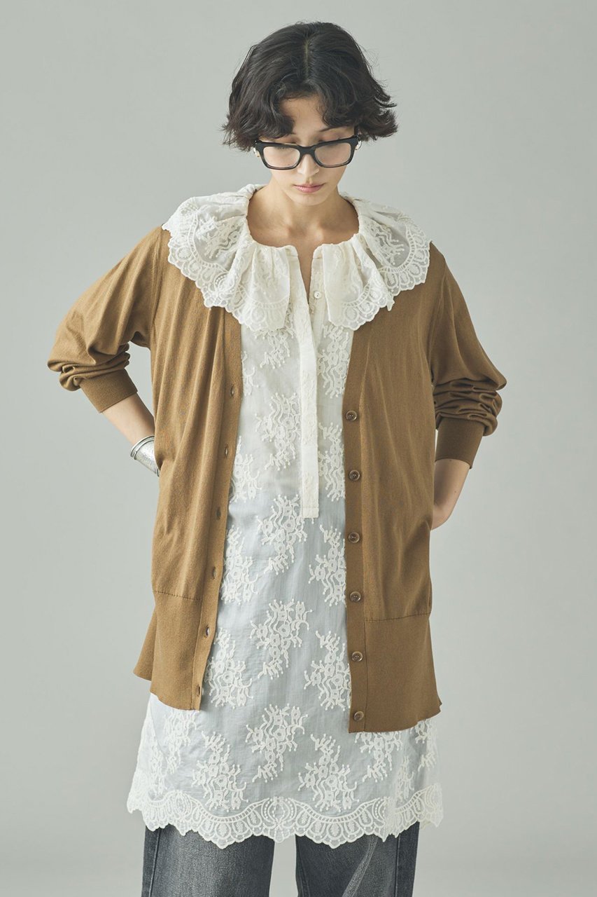 【カレンソロジー/Curensology】のファインコットンVネックカーディガン 人気、トレンドファッション・服の通販 founy(ファニー) 　ファッション　Fashion　レディースファッション　Fashion for Women　トップス・カットソー　Cut & Sew Tops　ニット　Knit Tops & Sweaters　カーディガン・羽織り　Layered Style Cardigans　Vネックトップス　V-Neck Tops / V-Cut Neckline Shirts　2026年　2026　なめらか　Smooth, Silky Texture　イタリア　Italy　カーディガン　Cardigan, Knitwear　シンプル　Simple, Minimal　デニム　Denim, Jeans Material　ロング　Long, Long-Length　エレガント 上品　Elegant　夏　Summer　春　Spring　S/S・春夏　SS, Spring/Summer, Warm Season　other-2|ID: prp329100004847978 ipo3291000000035430140