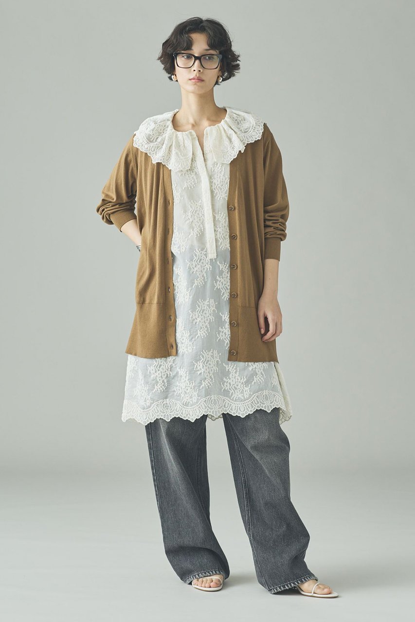 【カレンソロジー/Curensology】のファインコットンVネックカーディガン 人気、トレンドファッション・服の通販 founy(ファニー) 　ファッション　Fashion　レディースファッション　Fashion for Women　トップス・カットソー　Cut & Sew Tops　ニット　Knit Tops & Sweaters　カーディガン・羽織り　Layered Style Cardigans　Vネックトップス　V-Neck Tops / V-Cut Neckline Shirts　2026年　2026　なめらか　Smooth, Silky Texture　イタリア　Italy　カーディガン　Cardigan, Knitwear　シンプル　Simple, Minimal　デニム　Denim, Jeans Material　ロング　Long, Long-Length　エレガント 上品　Elegant　夏　Summer　春　Spring　S/S・春夏　SS, Spring/Summer, Warm Season　other-5|ID: prp329100004847978 ipo3291000000035430147