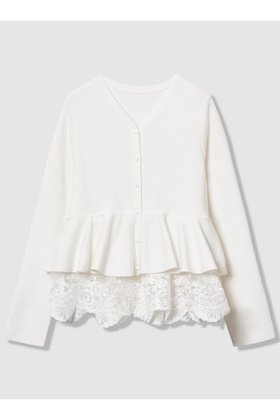 【アルアバイル/allureville】 【LOULOU WILLOUGHBY】レースレイヤーペプラムカーディガン人気、トレンドファッション・服の通販 founy(ファニー) ファッション Fashion レディースファッション Fashion for Women トップス・カットソー Cut & Sew Tops ニット Knit Tops & Sweaters カーディガン・羽織り Layered Style Cardigans 2026年 2026 カーディガン Cardigan, Knitwear スカラップ Scallop, Scalloped Edge ペプラム Peplum, Flared Hem レース Lace, Lace Fabric 夏 Summer 春 Spring S/S・春夏 SS, Spring/Summer, Warm Season |ID:prp329100004847991