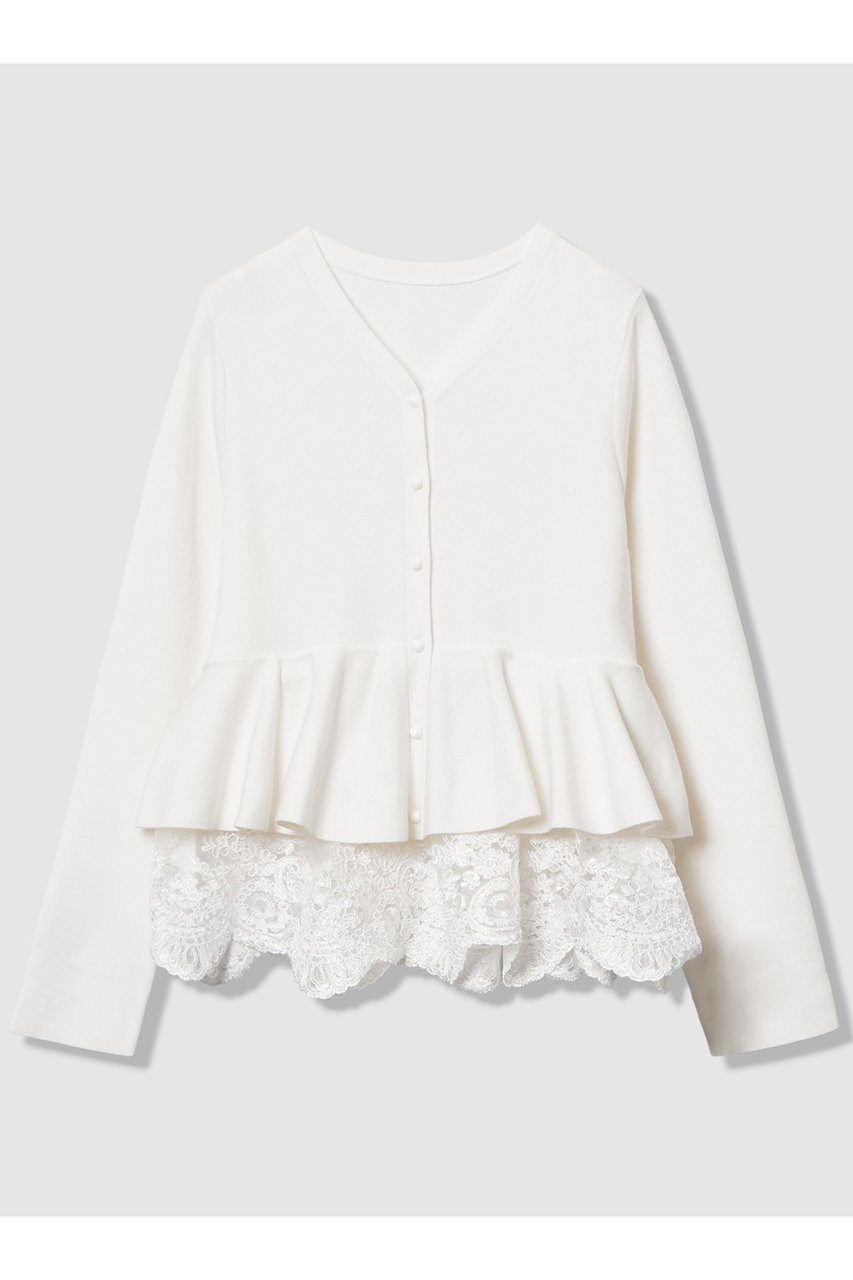 【アルアバイル/allureville】の【LOULOU WILLOUGHBY】レースレイヤーペプラムカーディガン 人気、トレンドファッション・服の通販 founy(ファニー) 　ファッション　Fashion　レディースファッション　Fashion for Women　トップス・カットソー　Cut & Sew Tops　ニット　Knit Tops & Sweaters　カーディガン・羽織り　Layered Style Cardigans　2026年　2026　カーディガン　Cardigan, Knitwear　スカラップ　Scallop, Scalloped Edge　ペプラム　Peplum, Flared Hem　レース　Lace, Lace Fabric　夏　Summer　春　Spring　S/S・春夏　SS, Spring/Summer, Warm Season　 other-1|ID: prp329100004847991 ipo3291000000035718651