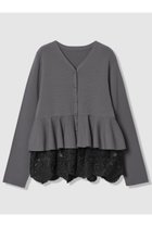 【アルアバイル/allureville】の【LOULOU WILLOUGHBY】レースレイヤーペプラムカーディガン 人気、トレンドファッション・服の通販 founy(ファニー) ファッション Fashion レディースファッション Fashion for Women トップス・カットソー Cut & Sew Tops ニット Knit Tops & Sweaters カーディガン・羽織り Layered Style Cardigans 2026年 2026 カーディガン Cardigan, Knitwear スカラップ Scallop, Scalloped Edge ペプラム Peplum, Flared Hem レース Lace, Lace Fabric 夏 Summer 春 Spring S/S・春夏 SS, Spring/Summer, Warm Season thumbnail グレー|ID: prp329100004847991 ipo3291000000035718653