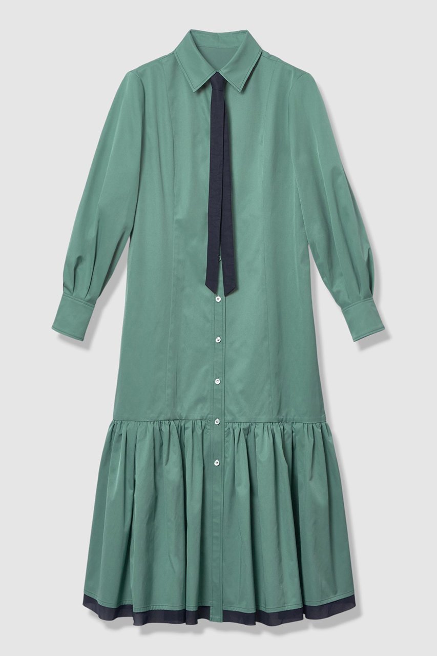 【アルアバイル/allureville】の【LOULOU WILLOUGHBY】メモリーツイルティアードシャツワンピース インテリア・キッズ・メンズ・レディースファッション・服の通販 founy(ファニー) 　ファッション　Fashion　レディースファッション　Fashion for Women　ワンピース　Dresses　シャツワンピース / 1枚で着映えコーデ　Shirt Dresses　チュニック　Tunic Tops & Dresses　2026年　2026　オーガンジー　Organza Fabric　シャツワンピ　Shirt Dress, Shirt One-Piece　チュニック　Tunic, Long Top　ロング　Long, Long-Length　エレガント 上品　Elegant　夏　Summer　春　Spring　S/S・春夏　SS, Spring/Summer, Warm Season　ミントグリーン|ID: prp329100004847997 ipo3291000000035430459