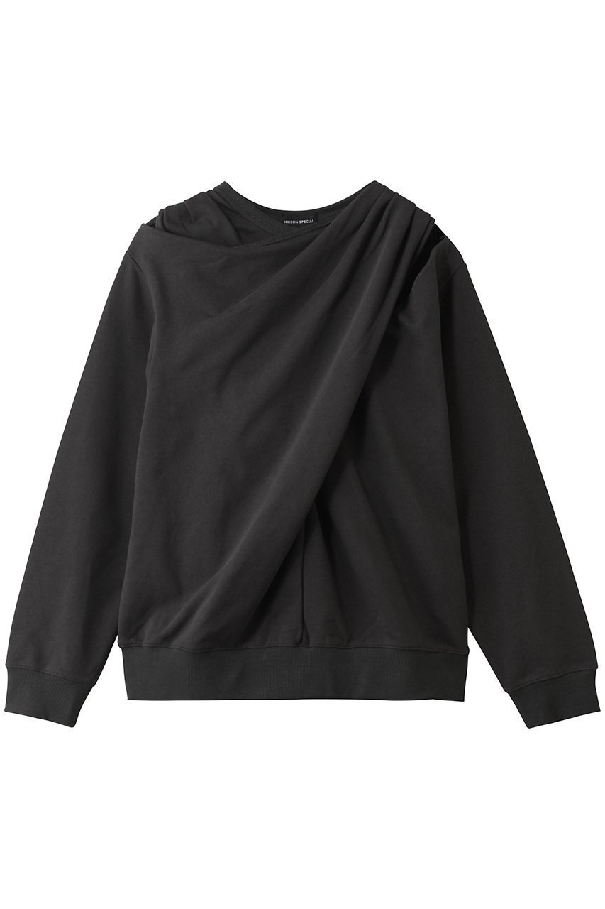【メゾンスペシャル/MAISON SPECIAL】のTwist Cut-Off Sweat Top/ツイストカットオフスウェットトップ インテリア・キッズ・メンズ・レディースファッション・服の通販 founy(ファニー) 　ファッション　Fashion　レディースファッション　Fashion for Women　トップス・カットソー　Cut & Sew Tops　シャツ・ブラウス・オフィスカジュアル　Elegant Blouses & Button-Ups　レディースパーカー・カジュアルフーディー　Casual Hoodies & Sweatshirts　ロングTシャツ・Tシャツ　Longline T-Shirts & Tees　スウェット・クルーネックトップス　Sweatshirts & Crewnecks / Relaxed Fit Sweat Tops　カットソー・ベーシックTシャツ　Cut-and-Sewn Tops / Stretch Tees & Basics　2026年　2026　カットオフ　Cut-Off Design　スリーブ　Sleeve, Long Sleeve / Short Sleeve　ツイスト　Tweed, Tweed Fabric　ロング　Long, Long-Length　夏　Summer　春　Spring　S/S・春夏　SS, Spring/Summer, Warm Season　C.GRY(チャコールグレー)|ID: prp329100004847999 ipo3291000000035430497