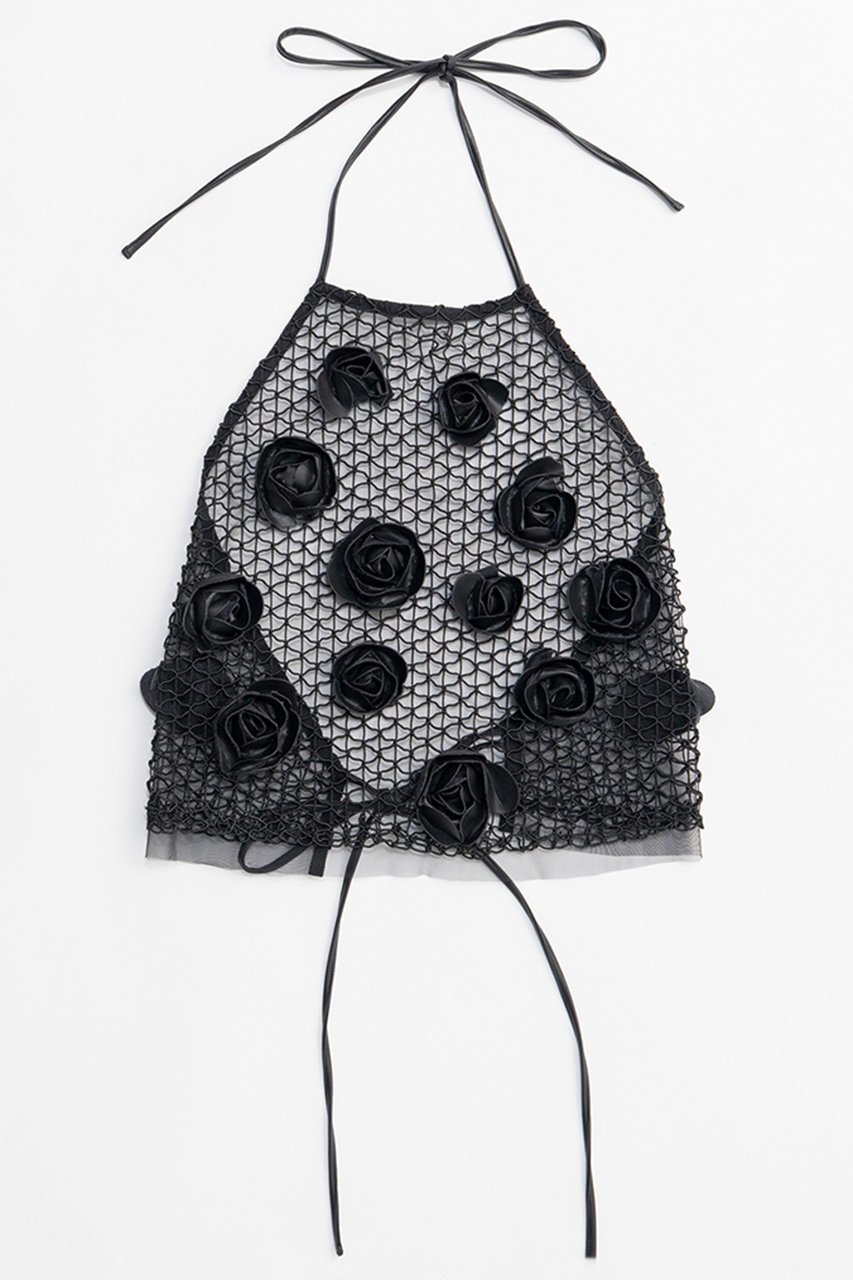 【メゾンスペシャル/MAISON SPECIAL】のRose Bustier/ローズエンブロイダリーメッシュビスチェ インテリア・キッズ・メンズ・レディースファッション・服の通販 founy(ファニー) 　ファッション　Fashion　レディースファッション　Fashion for Women　トップス・カットソー　Cut & Sew Tops　キャミソール&ノースリーブ　Camisoles & Sleeveless Tops　シャツ・ブラウス・オフィスカジュアル　Elegant Blouses & Button-Ups　ビスチェ　Bustiers & Corset Tops / Layered Bustier Style　春　Spring　シンプル　Simple, Minimal　ジャケット　Jacket, Outerwear　ノースリーブ　Sleeveless, No-Sleeve　ビスチェ　Bustier, Corset Top　フラワー　Flower, Floral　メッシュ　Mesh, Net Fabric　モチーフ　Motif, Design Theme　リボン　Ribbon, Bow　S/S・春夏　SS, Spring/Summer, Warm Season　再入荷　Restock / Back in Stock　おすすめ　Recommended / Our Picks　夏　Summer　BLK(ブラック)|ID: prp329100004848003 ipo3291000000035430566