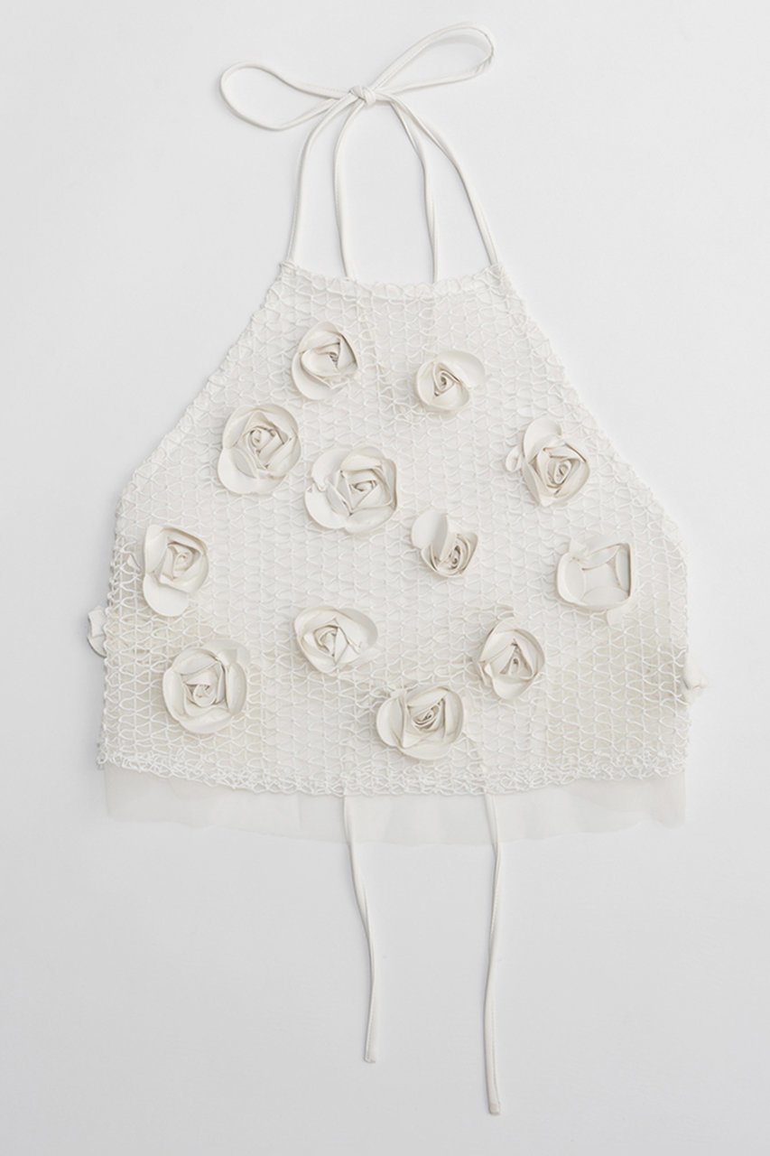 【メゾンスペシャル/MAISON SPECIAL】のRose Bustier/ローズエンブロイダリーメッシュビスチェ インテリア・キッズ・メンズ・レディースファッション・服の通販 founy(ファニー) 　ファッション　Fashion　レディースファッション　Fashion for Women　トップス・カットソー　Cut & Sew Tops　キャミソール&ノースリーブ　Camisoles & Sleeveless Tops　シャツ・ブラウス・オフィスカジュアル　Elegant Blouses & Button-Ups　ビスチェ　Bustiers & Corset Tops / Layered Bustier Style　春　Spring　シンプル　Simple, Minimal　ジャケット　Jacket, Outerwear　ノースリーブ　Sleeveless, No-Sleeve　ビスチェ　Bustier, Corset Top　フラワー　Flower, Floral　メッシュ　Mesh, Net Fabric　モチーフ　Motif, Design Theme　リボン　Ribbon, Bow　S/S・春夏　SS, Spring/Summer, Warm Season　再入荷　Restock / Back in Stock　おすすめ　Recommended / Our Picks　夏　Summer　WHT(ホワイト)|ID: prp329100004848003 ipo3291000000035430567