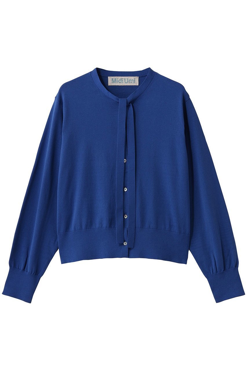 【ミディウミ/MidiUmi】のbow-tie knit CD カーディガン インテリア・キッズ・メンズ・レディースファッション・服の通販 founy(ファニー) 　ファッション　Fashion　レディースファッション　Fashion for Women　トップス・カットソー　Cut & Sew Tops　ニット　Knit Tops & Sweaters　カーディガン・羽織り　Layered Style Cardigans　2026年　2026　なめらか　Smooth, Silky Texture　カーディガン　Cardigan, Knitwear　クラシカル　Classical, Vintage-Inspired　コンパクト　Compact, Small Size　デニム　Denim, Jeans Material　ファブリック　Fabric, Textile　フェミニン　Feminine, Girly　リュクス　Luxury, Elegant, High-End, Chic　エレガント 上品　Elegant　夏　Summer　春　Spring　S/S・春夏　SS, Spring/Summer, Warm Season　blue|ID: prp329100004848013 ipo3291000000035430686