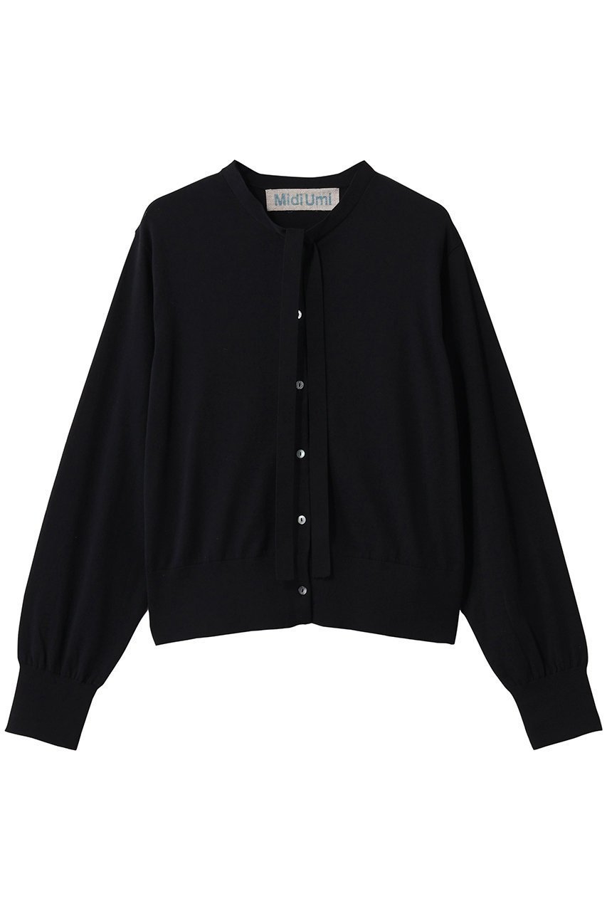 【ミディウミ/MidiUmi】のbow-tie knit CD カーディガン インテリア・キッズ・メンズ・レディースファッション・服の通販 founy(ファニー) 　ファッション　Fashion　レディースファッション　Fashion for Women　トップス・カットソー　Cut & Sew Tops　ニット　Knit Tops & Sweaters　カーディガン・羽織り　Layered Style Cardigans　2026年　2026　なめらか　Smooth, Silky Texture　カーディガン　Cardigan, Knitwear　クラシカル　Classical, Vintage-Inspired　コンパクト　Compact, Small Size　デニム　Denim, Jeans Material　ファブリック　Fabric, Textile　フェミニン　Feminine, Girly　リュクス　Luxury, Elegant, High-End, Chic　エレガント 上品　Elegant　夏　Summer　春　Spring　S/S・春夏　SS, Spring/Summer, Warm Season　black|ID: prp329100004848013 ipo3291000000035430689