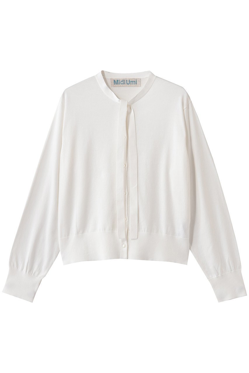 【ミディウミ/MidiUmi】のbow-tie knit CD カーディガン 人気、トレンドファッション・服の通販 founy(ファニー) ファッション Fashion レディースファッション Fashion for Women トップス・カットソー Cut & Sew Tops ニット Knit Tops & Sweaters カーディガン・羽織り Layered Style Cardigans なめらか Smooth, Silky Texture カーディガン Cardigan, Knitwear クラシカル Classical, Vintage-Inspired コンパクト Compact, Small Size デニム Denim, Jeans Material ファブリック Fabric, Textile フェミニン Feminine, Girly リュクス Luxury, Elegant, High-End, Chic エレガント 上品 Elegant other-1|ID: prp329100004848013 ipo3291000000036519545