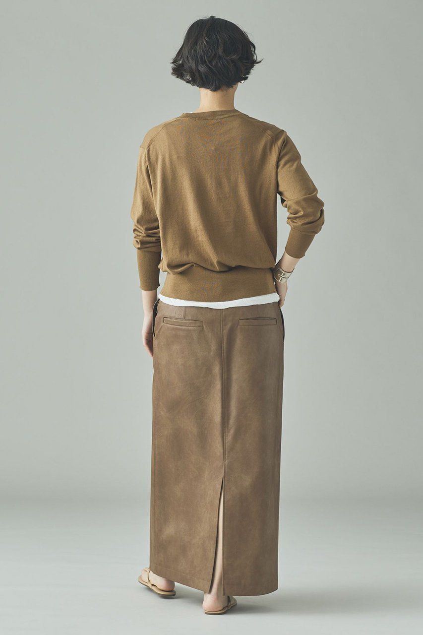 【カレンソロジー/Curensology】のファインコットンクルーネックプルオーバー 人気、トレンドファッション・服の通販 founy(ファニー) 　ファッション　Fashion　レディースファッション　Fashion for Women　トップス・カットソー　Cut & Sew Tops　ニット　Knit Tops & Sweaters　カジュアルプルオーバー・ニットトップス　Pullovers & Knit Tops / Casual Pullovers　なめらか　Smooth, Silky Texture　イタリア　Italy　シンプル　Simple, Minimal　スラックス　Slacks, Dress Pants　タートル　Turtleneck, Turtle Collar　デニム　Denim, Jeans Material　ロング　Long, Long-Length　ワイド　Wide, Wide Fit　エレガント 上品　Elegant　再入荷　Restock / Back in Stock　other-6|ID: prp329100004848015 ipo3291000000035860020