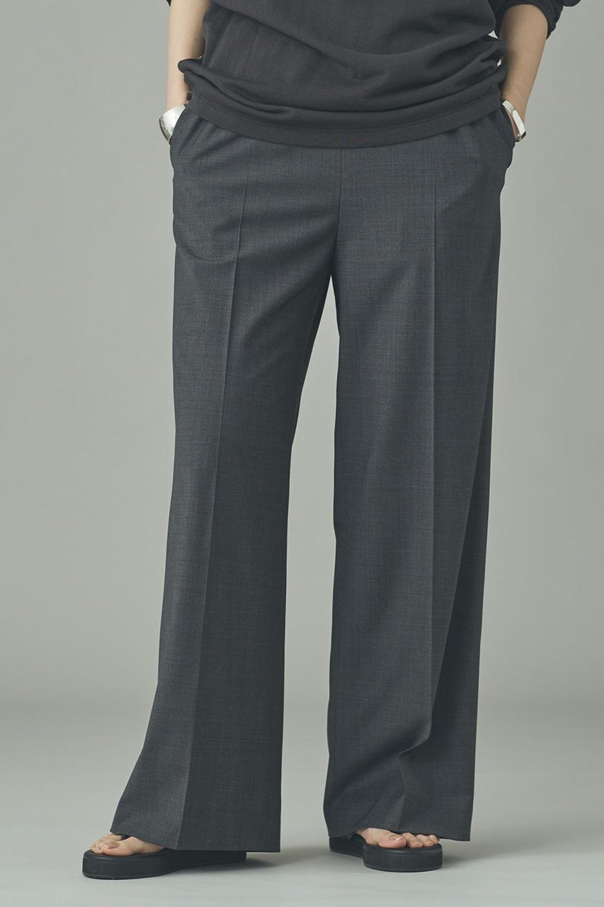 【カレンソロジー/Curensology】のウールブレンドセンタープレスパンツ インテリア・キッズ・メンズ・レディースファッション・服の通販 founy(ファニー) 　ファッション　Fashion　レディースファッション　Fashion for Women　パンツ　Pants & Trousers　おすすめ　Recommended / Our Picks　なめらか　Smooth, Silky Texture　ストレッチ　Stretch, Stretchy Fabric　センター　Center, Center Line　バランス　Balance, Style Balance　リラックス　Relax, Relaxed Fit　チャコール|ID: prp329100004848016 ipo3291000000035705322