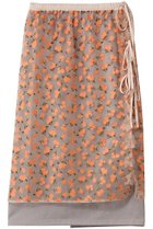【ミュベール/MUVEIL】のフラワーフロッキープリントレイヤードスカート オレンジ|ID: prp329100004848020 ipo3291000000035430802