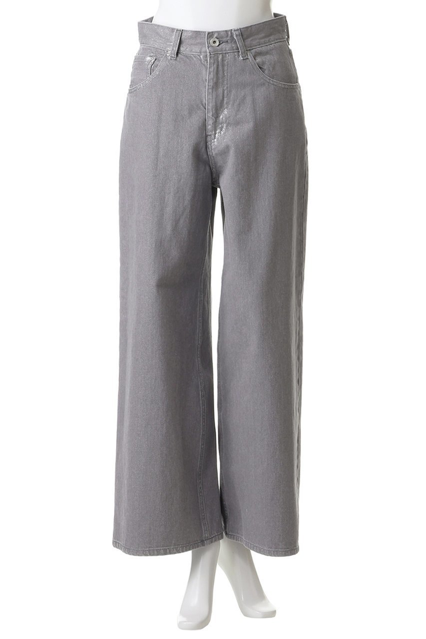 【ミュベール/MUVEIL】のシルバー箔デニムパンツ 人気、トレンドファッション・服の通販 founy(ファニー) 　ファッション　Fashion　レディースファッション　Fashion for Women　パンツ　Pants & Trousers　デニムパンツ・ジーンズ・美脚デニム　Denim Jeans & Pants　2026年　2026　シルバー　Silver, Metallic Silver　デニム　Denim, Jeans Material　パッチ　Patch, Appliqué　ポケット　Pocket, Pocket Detail　リボン　Ribbon, Bow　夏　Summer　春　Spring　S/S・春夏　SS, Spring/Summer, Warm Season　other-2|ID: prp329100004848022 ipo3291000000035430835