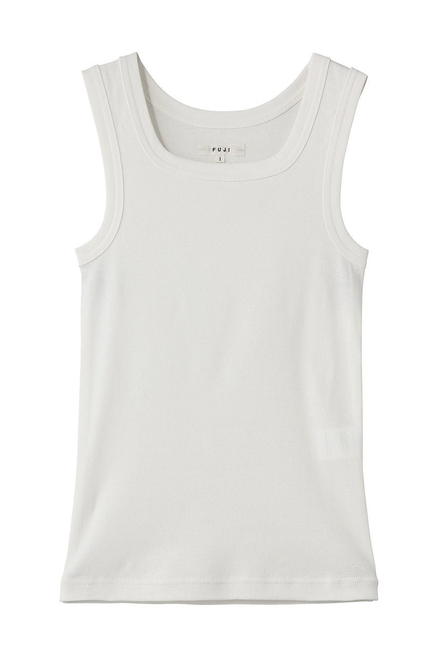 【フジ/FUJI】のCOTTON SQUARE TANK TOP インテリア・キッズ・メンズ・レディースファッション・服の通販 founy(ファニー) 　ファッション　Fashion　レディースファッション　Fashion for Women　トップス・カットソー　Cut & Sew Tops　キャミソール&ノースリーブ　Camisoles & Sleeveless Tops　シャツ・ブラウス・オフィスカジュアル　Elegant Blouses & Button-Ups　ロングTシャツ・Tシャツ　Longline T-Shirts & Tees　カットソー・ベーシックTシャツ　Cut-and-Sewn Tops / Stretch Tees & Basics　2026年　2026　インナー　Innerwear　キャミソール　Camisole, Spaghetti Strap Top　シンプル　Simple, Minimal　タンク　Tank Top, Sleeveless Top　デコルテ　Décolleté, Neckline　夏　Summer　春　Spring　S/S・春夏　SS, Spring/Summer, Warm Season　OFF WHITE|ID: prp329100004848025 ipo3291000000035718727