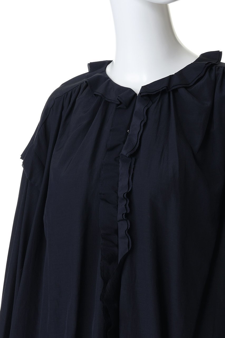 【ランバン オン ブルー/LANVIN en Bleu】のトリアセローンラッフルブラウス 人気、トレンドファッション・服の通販 founy(ファニー) 　ファッション　Fashion　レディースファッション　Fashion for Women　トップス・カットソー　Cut & Sew Tops　シャツ・ブラウス・オフィスカジュアル　Elegant Blouses & Button-Ups　2026年　2026　スリーブ　Sleeve, Long Sleeve / Short Sleeve　デニム　Denim, Jeans Material　フェミニン　Feminine, Girly　ロング　Long, Long-Length　夏　Summer　春　Spring　S/S・春夏　SS, Spring/Summer, Warm Season　other-5|ID: prp329100004848048 ipo3291000000035955477