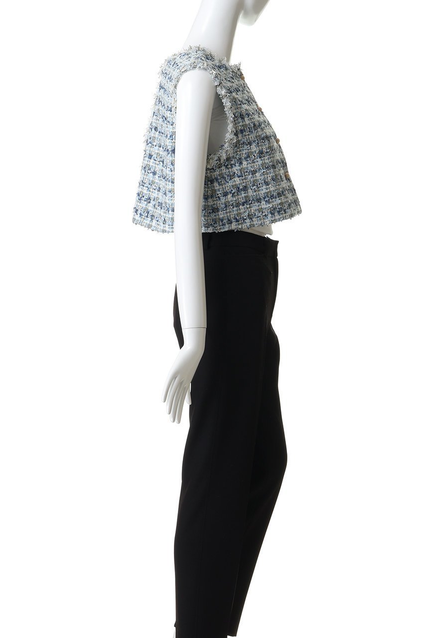 【ランバン オン ブルー/LANVIN en Bleu】のリボンヤーンツイードショートベスト 人気、トレンドファッション・服の通販 founy(ファニー) 　ファッション　Fashion　レディースファッション　Fashion for Women　アウター　Coat / Outerwear Collection　レディースジャケット・軽アウター　Jackets　2026年　2026　クラシカル　Classical, Vintage-Inspired　コンパクト　Compact, Small Size　ショート　Short, Short Length　ジャケット　Jacket, Outerwear　ツイード　Twill, Twill Weave　バランス　Balance, Style Balance　フォーマル　Formal, Dressy　ベスト　Vest, Waistcoat　夏　Summer　春　Spring　S/S・春夏　SS, Spring/Summer, Warm Season　other-3|ID: prp329100004848051 ipo3291000000035859250