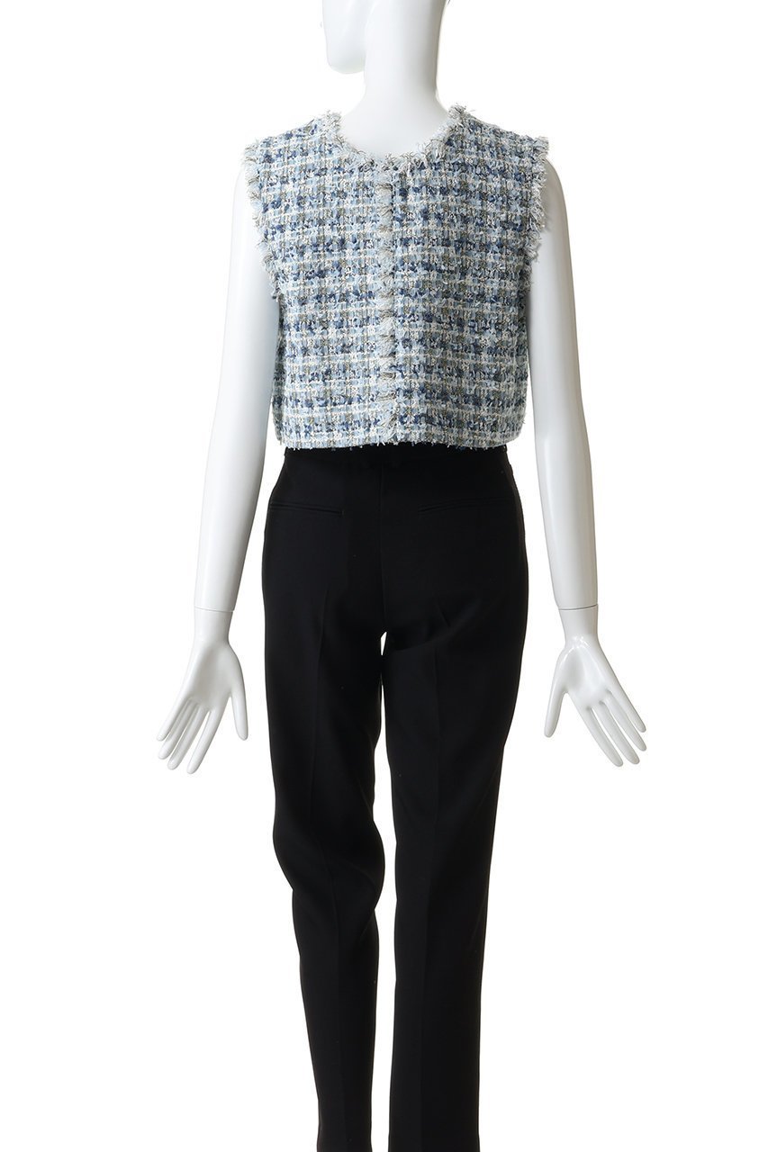 【ランバン オン ブルー/LANVIN en Bleu】のリボンヤーンツイードショートベスト 人気、トレンドファッション・服の通販 founy(ファニー) 　ファッション　Fashion　レディースファッション　Fashion for Women　アウター　Coat / Outerwear Collection　レディースジャケット・軽アウター　Jackets　2026年　2026　クラシカル　Classical, Vintage-Inspired　コンパクト　Compact, Small Size　ショート　Short, Short Length　ジャケット　Jacket, Outerwear　ツイード　Twill, Twill Weave　バランス　Balance, Style Balance　フォーマル　Formal, Dressy　ベスト　Vest, Waistcoat　夏　Summer　春　Spring　S/S・春夏　SS, Spring/Summer, Warm Season　other-4|ID: prp329100004848051 ipo3291000000035859251