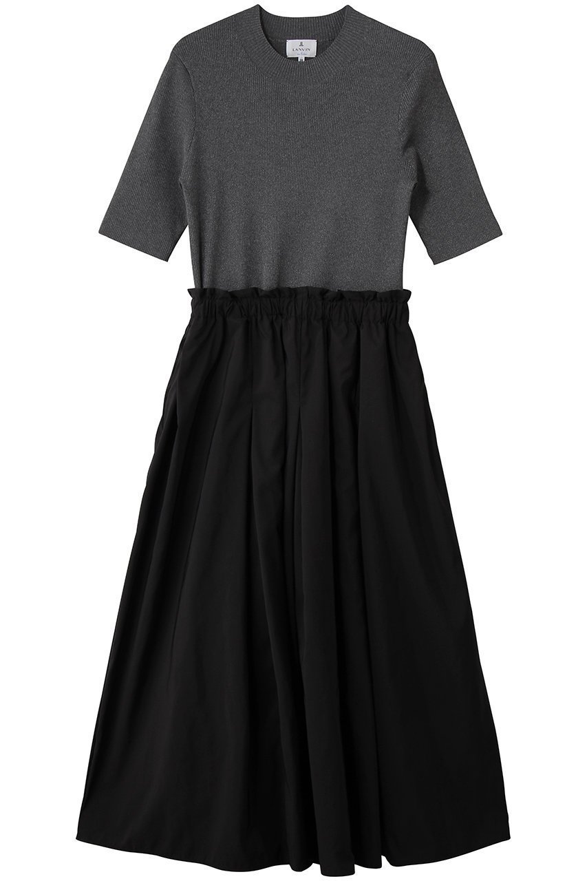 【ランバン オン ブルー/LANVIN en Bleu】のハーフスリーブニットコンビワンピース インテリア・キッズ・メンズ・レディースファッション・服の通販 founy(ファニー) ファッション Fashion レディースファッション Fashion for Women ワンピース Dresses チュニック Tunic Tops & Dresses シューズ Shoes, Footwear シンプル Simple, Minimal スリーブ Sleeve, Long Sleeve / Short Sleeve チュニック Tunic, Long Top ドッキング Docking, Mixed Material ハーフ Half, Half-Length フレア Flare, Flared ロング Long, Long-Length ブラック|ID: prp329100004848058 ipo3291000000036074027