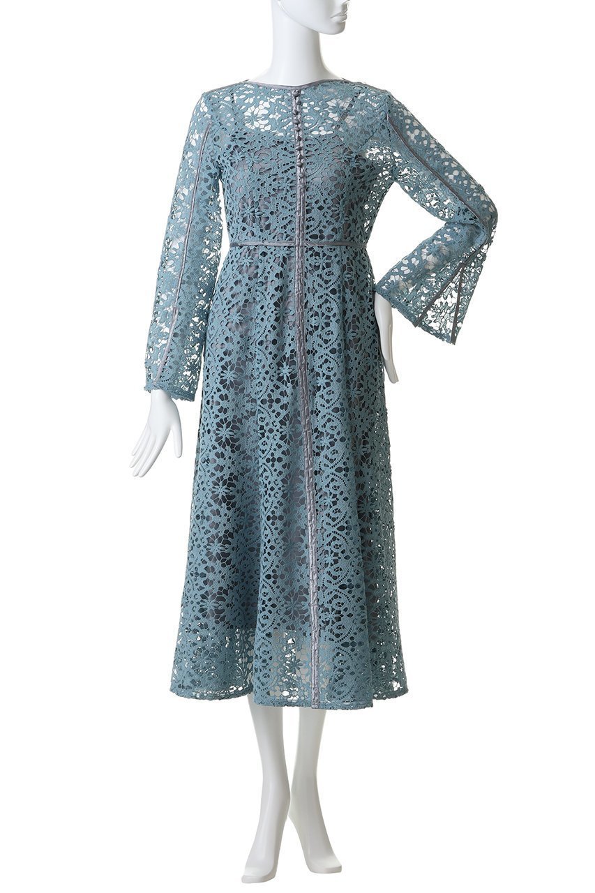 【ランバン オン ブルー/LANVIN en Bleu】のケミカルレースパイピングワンピース 人気、トレンドファッション・服の通販 founy(ファニー) 　ファッション　Fashion　レディースファッション　Fashion for Women　ワンピース　Dresses　チュニック　Tunic Tops & Dresses　2026年　2026　ケミカル　Chemical, Chemical Wash　スリット　Slit, Slit Detail　チュニック　Tunic, Long Top　マーメイド　Mermaid, Fishtail Silhouette　レース　Lace, Lace Fabric　ロング　Long, Long-Length　エレガント 上品　Elegant　夏　Summer　春　Spring　S/S・春夏　SS, Spring/Summer, Warm Season　other-2|ID: prp329100004848064 ipo3291000000035431379