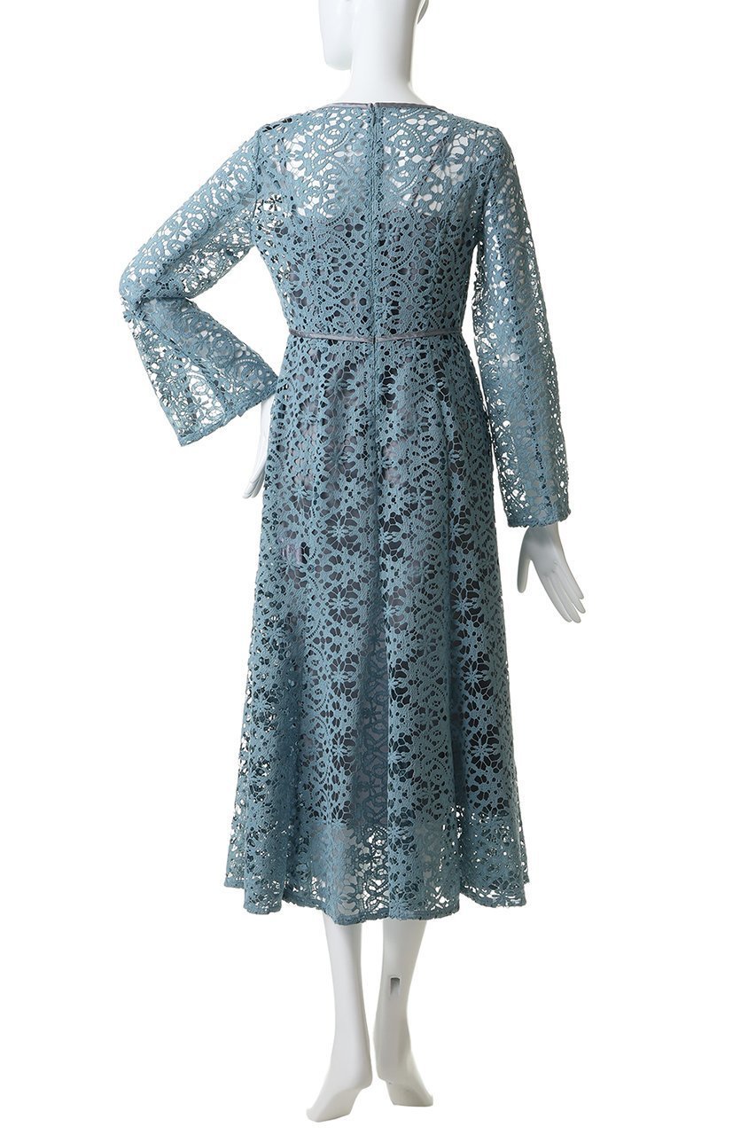 【ランバン オン ブルー/LANVIN en Bleu】のケミカルレースパイピングワンピース 人気、トレンドファッション・服の通販 founy(ファニー) 　ファッション　Fashion　レディースファッション　Fashion for Women　ワンピース　Dresses　チュニック　Tunic Tops & Dresses　ケミカル　Chemical, Chemical Wash　スリット　Slit, Slit Detail　チュニック　Tunic, Long Top　マーメイド　Mermaid, Fishtail Silhouette　レース　Lace, Lace Fabric　ロング　Long, Long-Length　エレガント 上品　Elegant　other-4|ID: prp329100004848064 ipo3291000000035955507