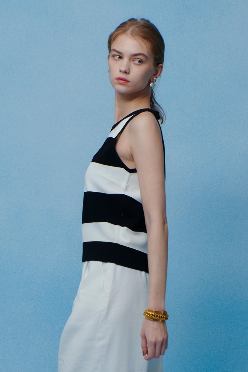 【アルアバイル/allureville】の【LOULOU WILLOUGHBY】カノコワイドボーダータンク 人気、トレンドファッション・服の通販 founy(ファニー) 　ファッション　Fashion　レディースファッション　Fashion for Women　トップス・カットソー　Cut & Sew Tops　ニット　Knit Tops & Sweaters　カジュアルプルオーバー・ニットトップス　Pullovers & Knit Tops / Casual Pullovers　2026年　2026　インナー　Innerwear　カーディガン　Cardigan, Knitwear　コンパクト　Compact, Small Size　タンク　Tank Top, Sleeveless Top　バランス　Balance, Style Balance　ボーダー　Border, Stripe　ロング　Long, Long-Length　ワイド　Wide, Wide Fit　今季　This Season, Current Season　夏　Summer　春　Spring　S/S・春夏　SS, Spring/Summer, Warm Season　other-3|ID: prp329100004848438 ipo3291000000035444164