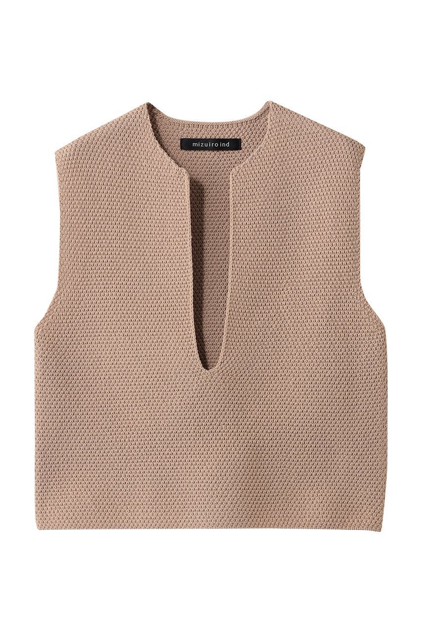 【ミズイロ インド/mizuiro ind】のdeep V neck vest ベスト インテリア・キッズ・メンズ・レディースファッション・服の通販 founy(ファニー) 　ファッション　Fashion　レディースファッション　Fashion for Women　トップス・カットソー　Cut & Sew Tops　ニット　Knit Tops & Sweaters　ベスト&ジレ / 重ね着スタイル　Vests & Gilets　カジュアルプルオーバー・ニットトップス　Pullovers & Knit Tops / Casual Pullovers　2026年　2026　カットソー　Cut and Sewn Top　ベスト　Vest, Waistcoat　夏　Summer　春　Spring　S/S・春夏　SS, Spring/Summer, Warm Season　A/W・秋冬　Autumn/Winter　beige|ID: prp329100004848444 ipo3291000000035444212
